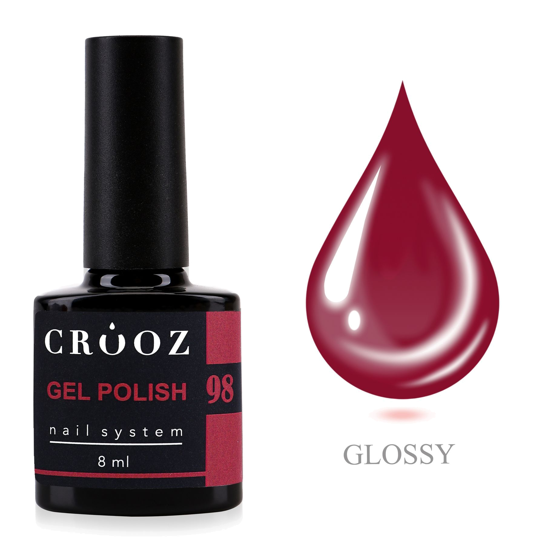 Crooz Гель-лак №98 ягодно-бордовый 8 мл