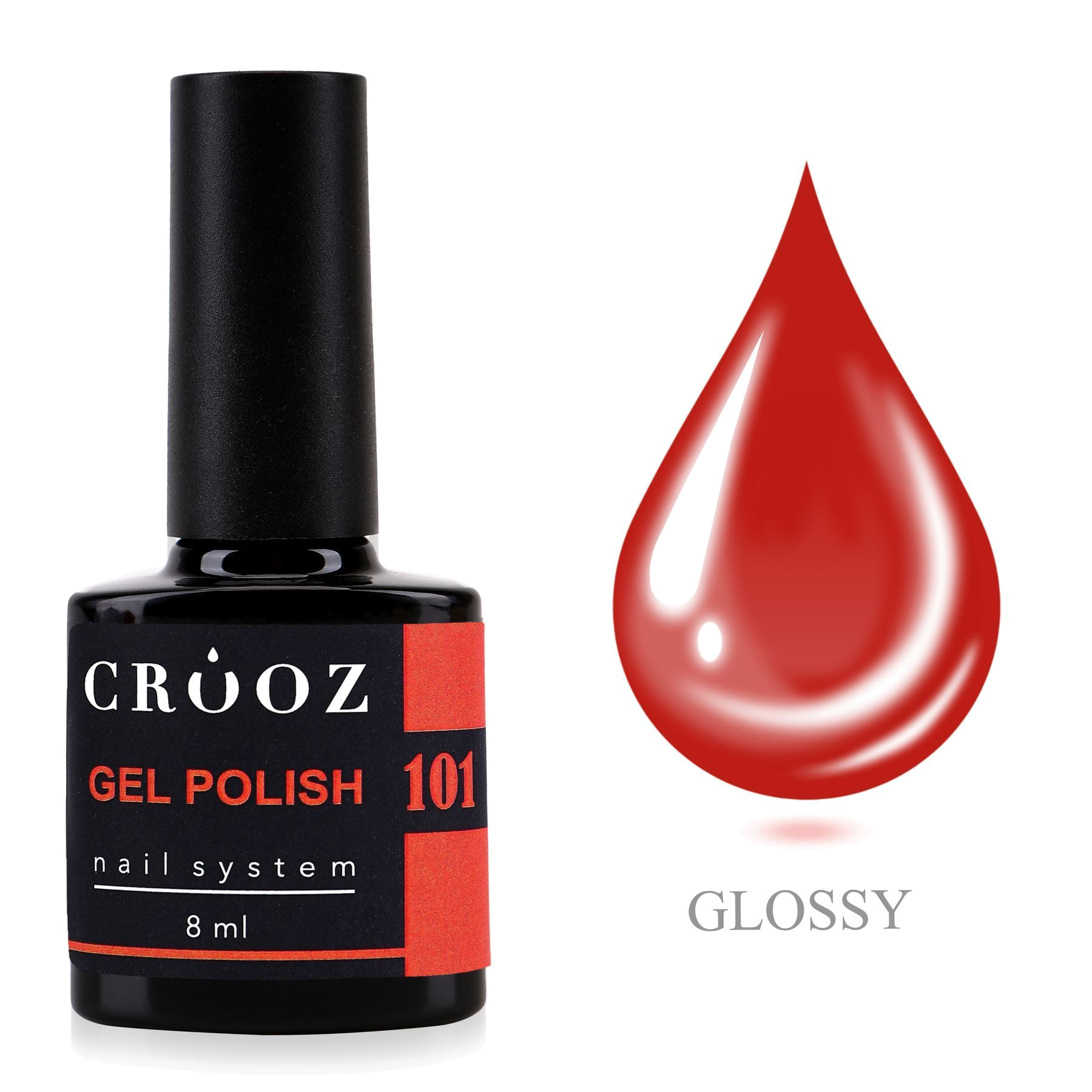 Crooz Гель-лак №101 класичний красный 8 мл