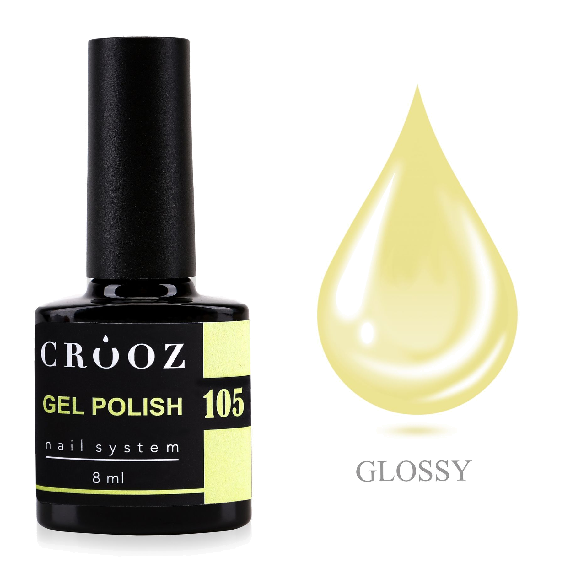 Crooz Гель-лак №105 ванильно-жёлтый 8 мл