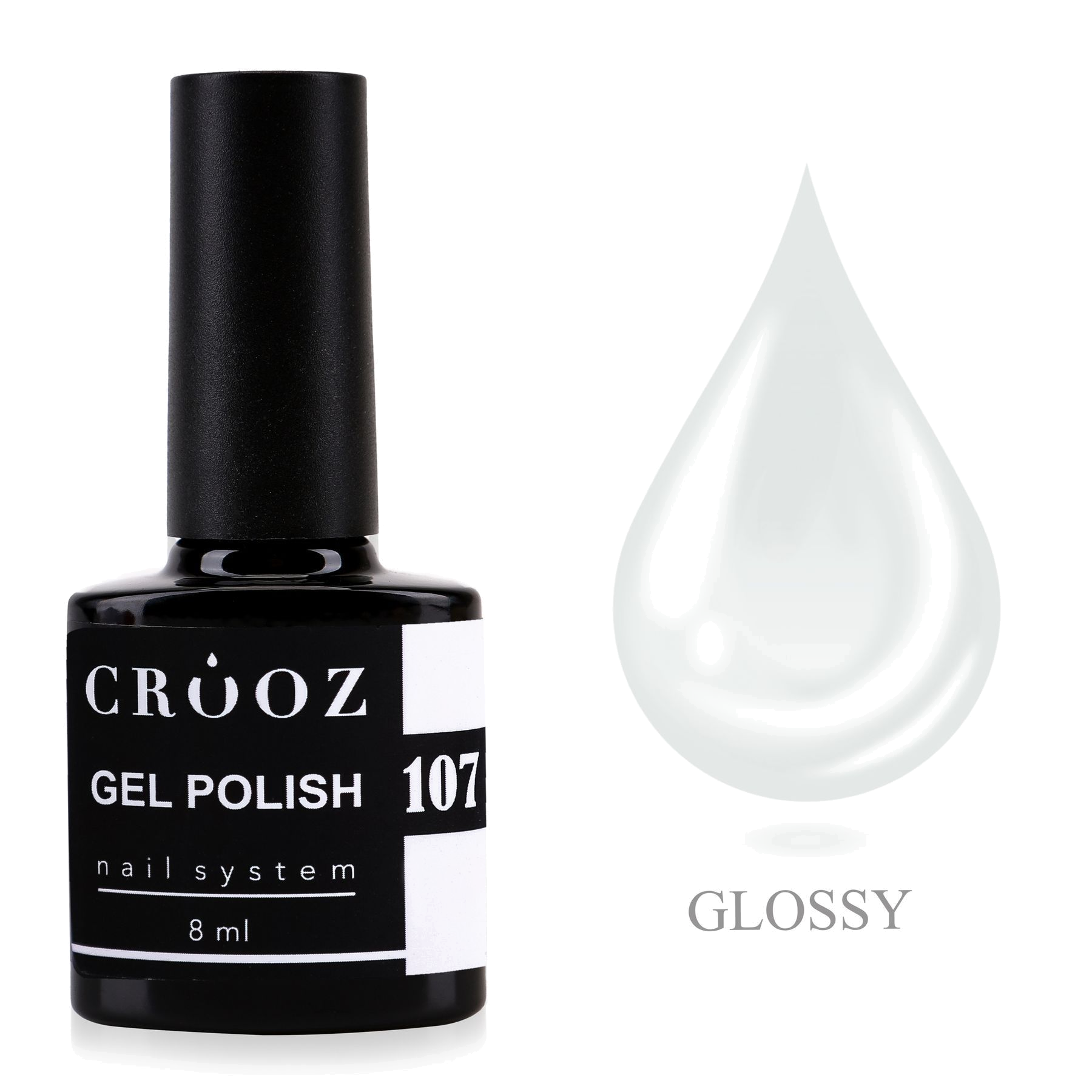 Crooz Гель-лак №107 полупрозрачный молочный 8 мл