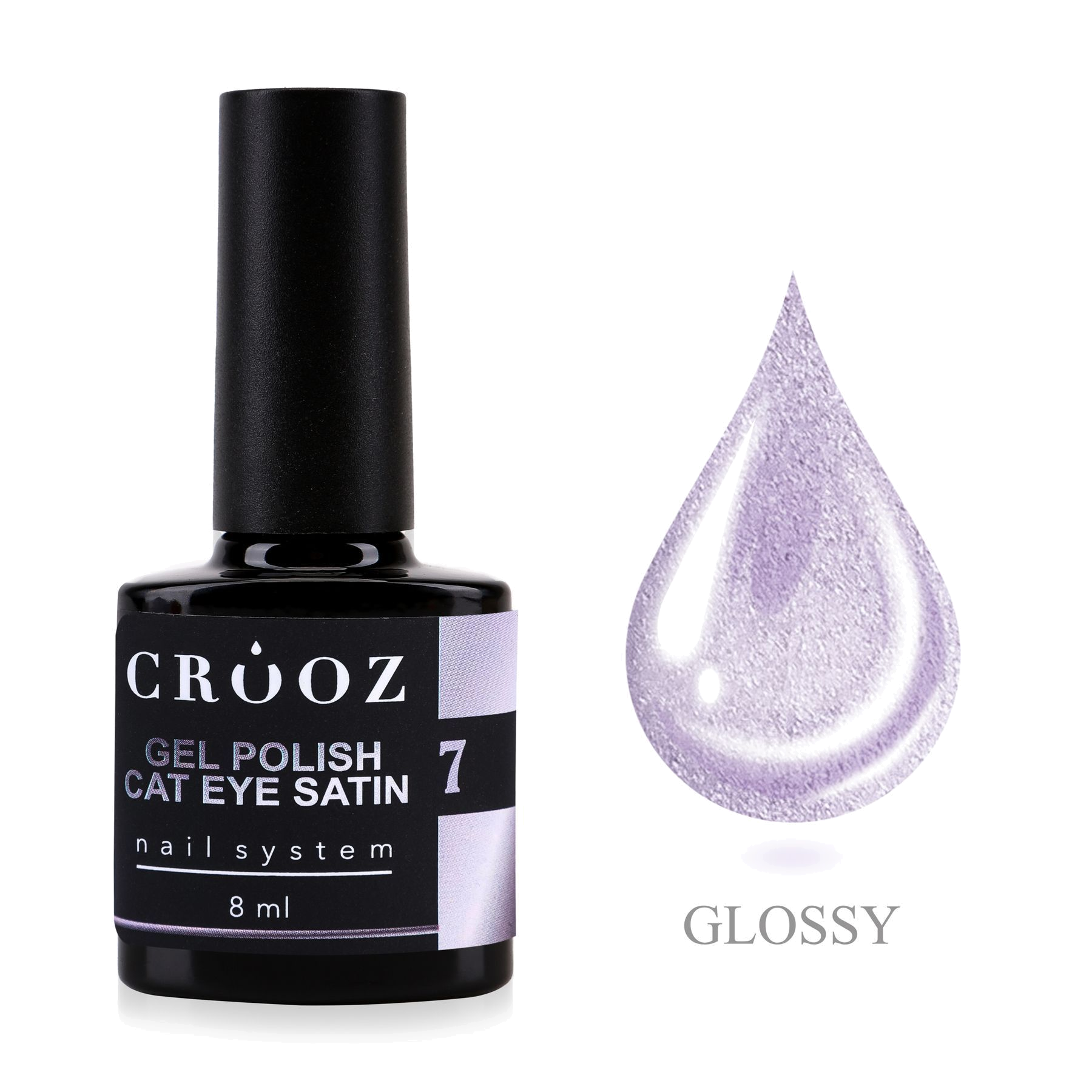 CROOZ Satin Cat №7 Lavender Haze — professionaalne сатиновый geellakk efektiga «kassisilm», 8 мл