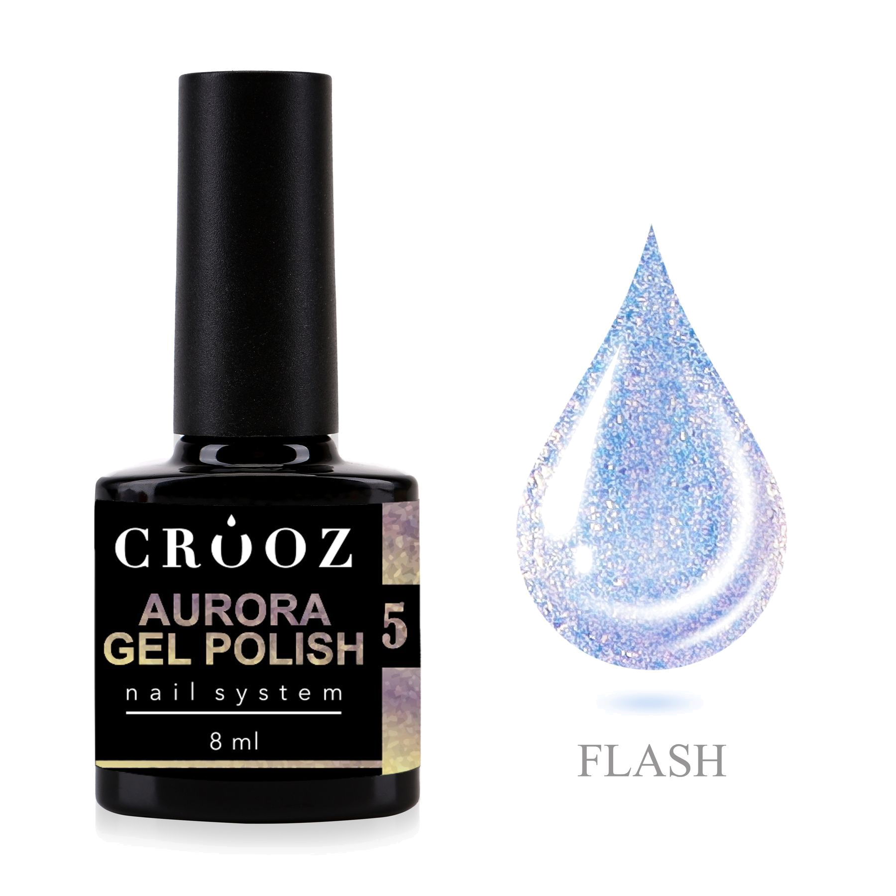 Crooz Гель-лак Aurora 5 – перламутровый фиолетово-золотой гель-лак с эффектом втирки