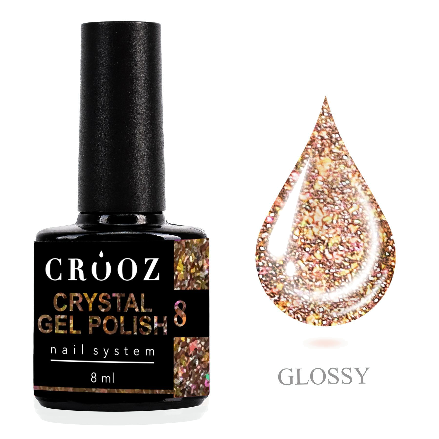 Crooz Crystal 8 – золотой helkiv geellakk shimmeriga и блёстками
