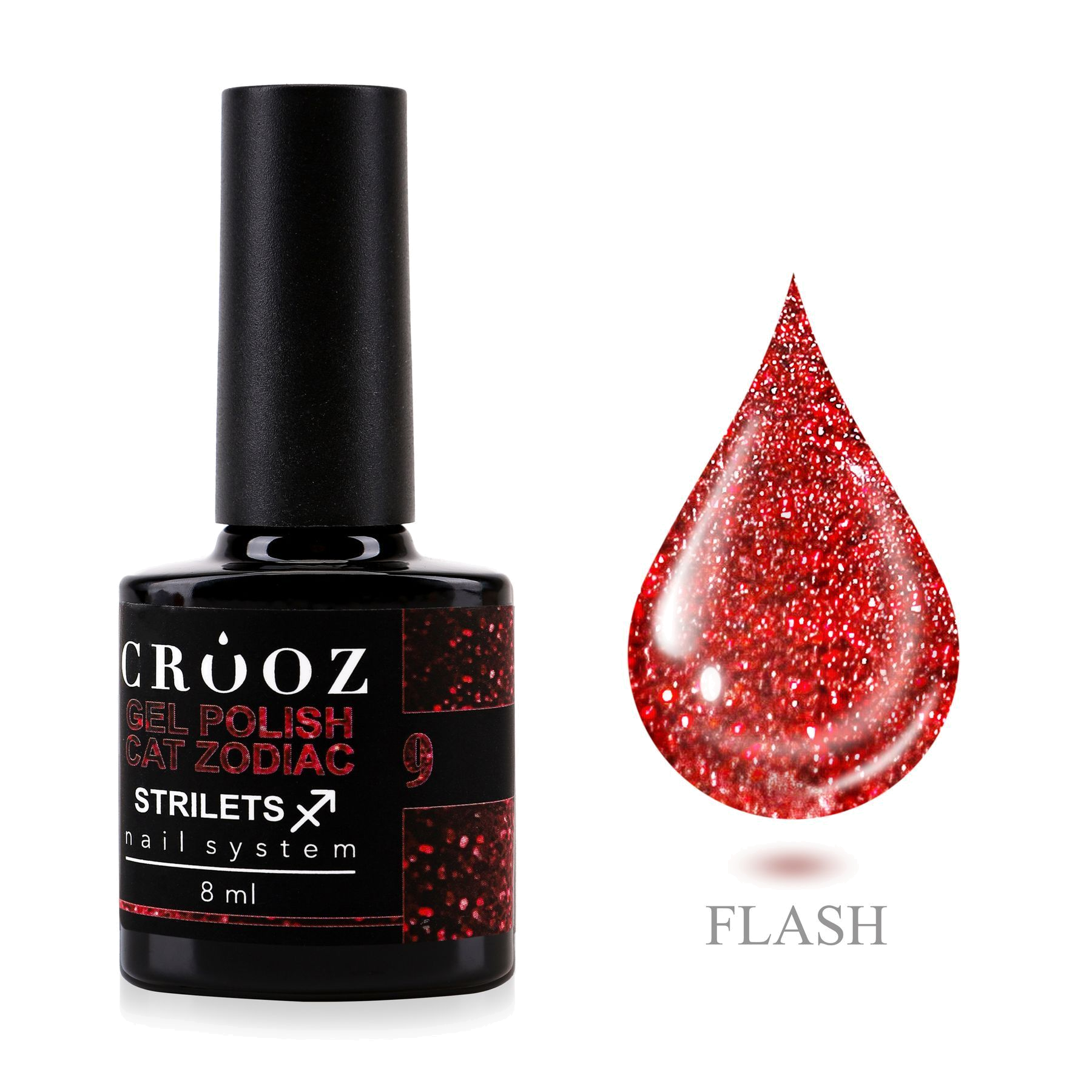 Crooz Гель-лак Cat Zodiac 9 Strilets – красный гель-лак «кошачий глаз» для Стрельца