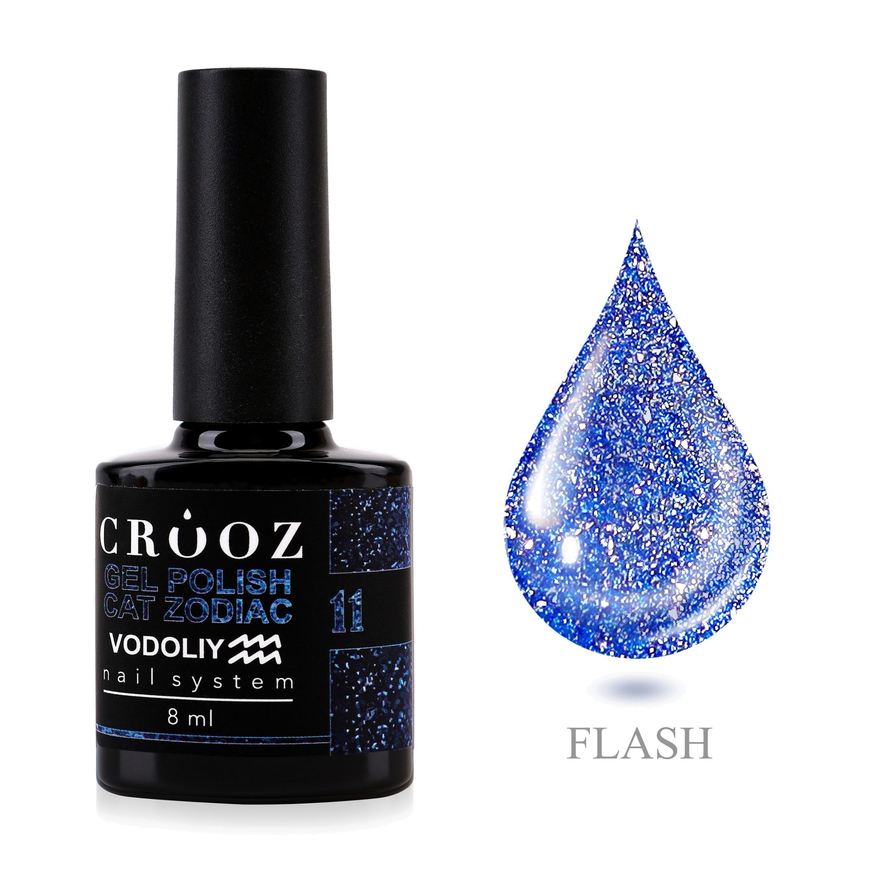 Crooz Geellakk Cat Zodiac 11 Vodoliy – яркий синий geellakk «kassisilm» для Водмасло