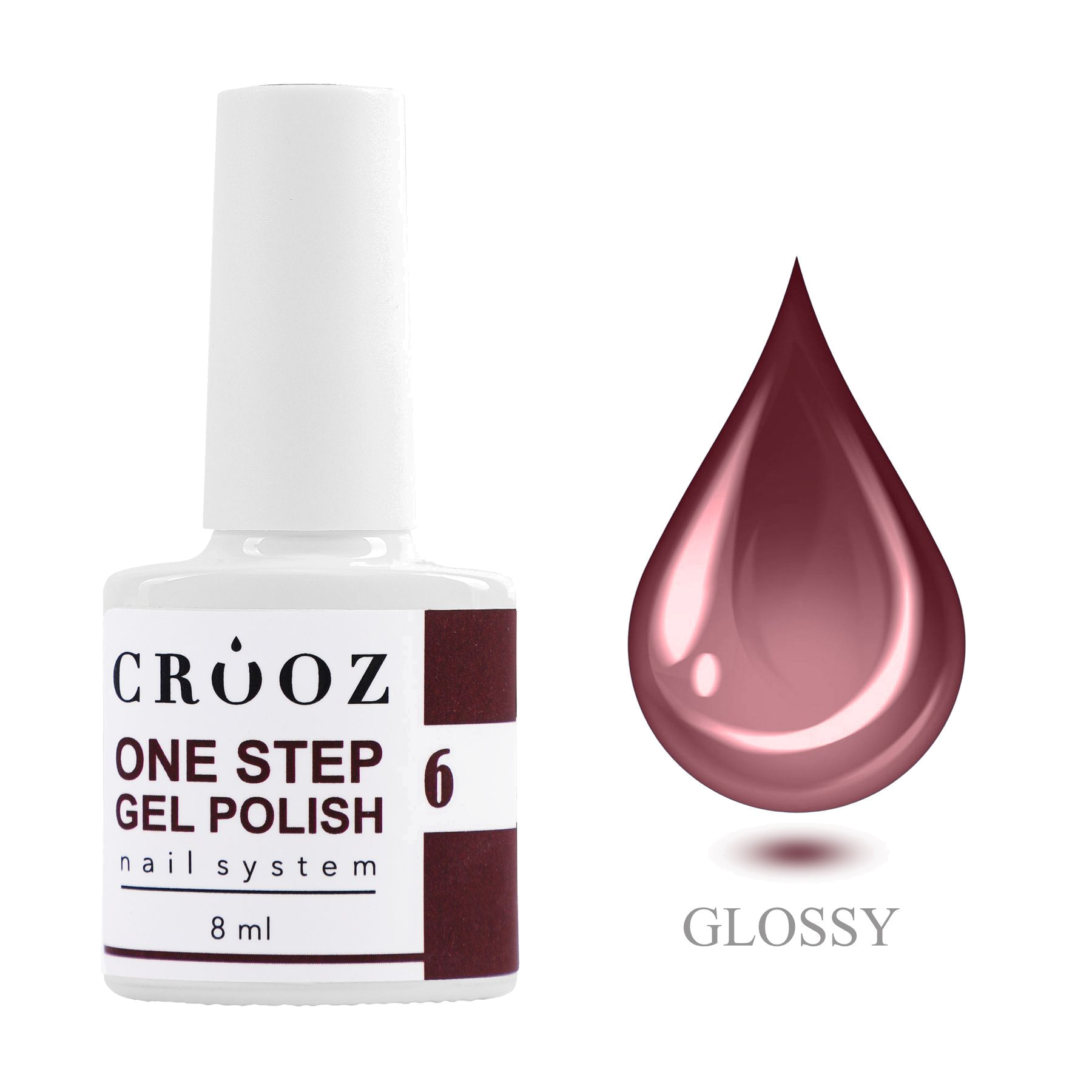 Crooz One Step Gel Polish №06 — густий малиново-красный гель-лак 3в1