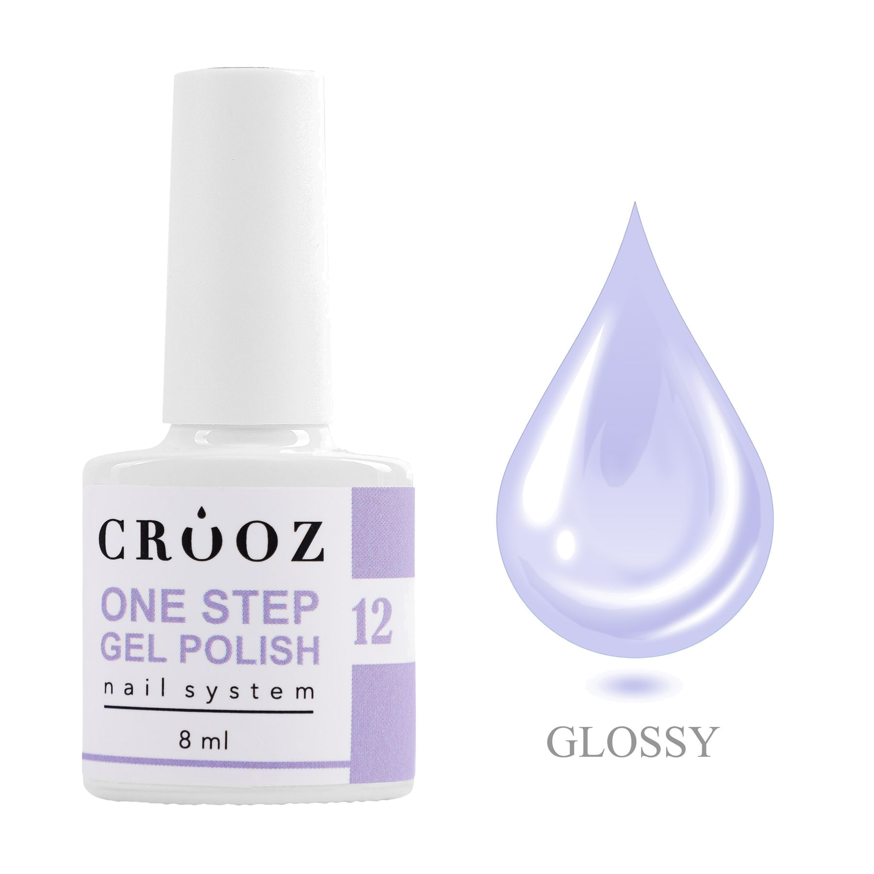 Crooz One Step Gel Polish №12 — светлая лаванда 8 мл, холодный оттенок