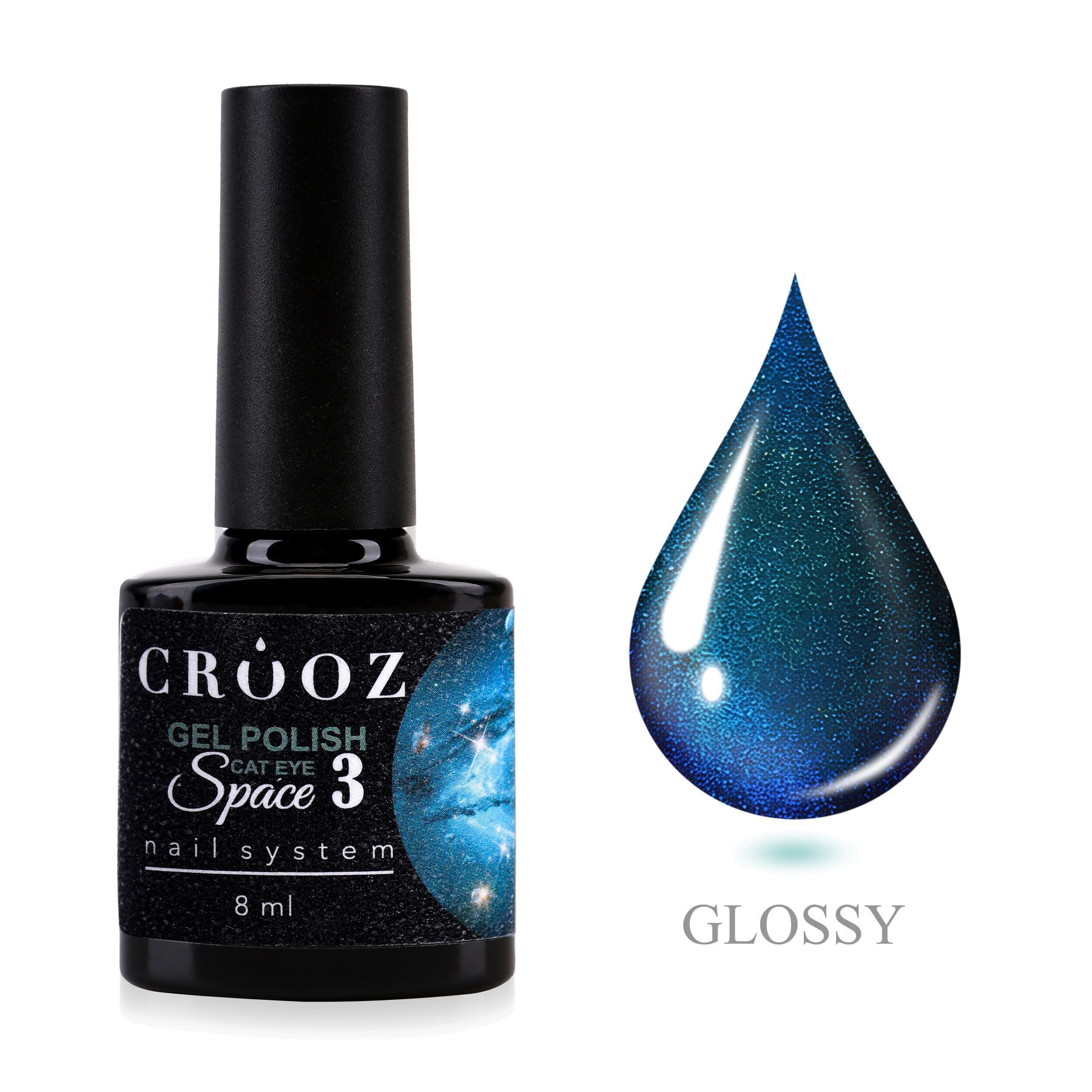 Crooz Space Cat №03 — магнитный гель-лак Cat Eye с космическим сиянием