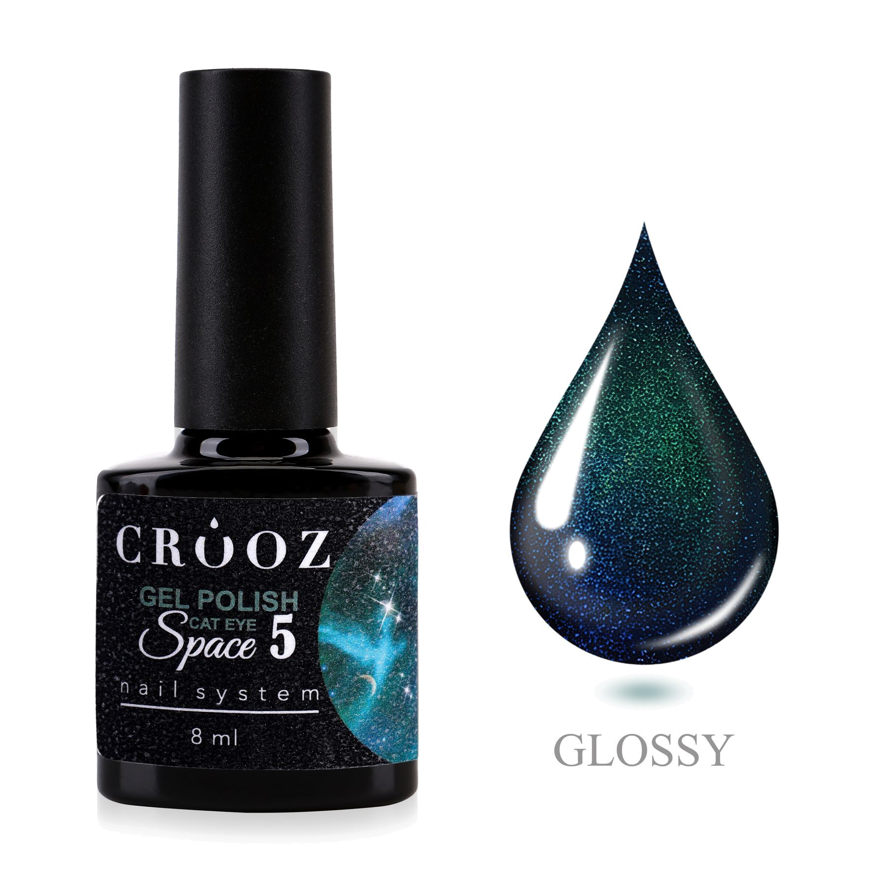 Crooz Space Cat №05 — магнитный гель-лак Cat Eye с галактичним сиянием