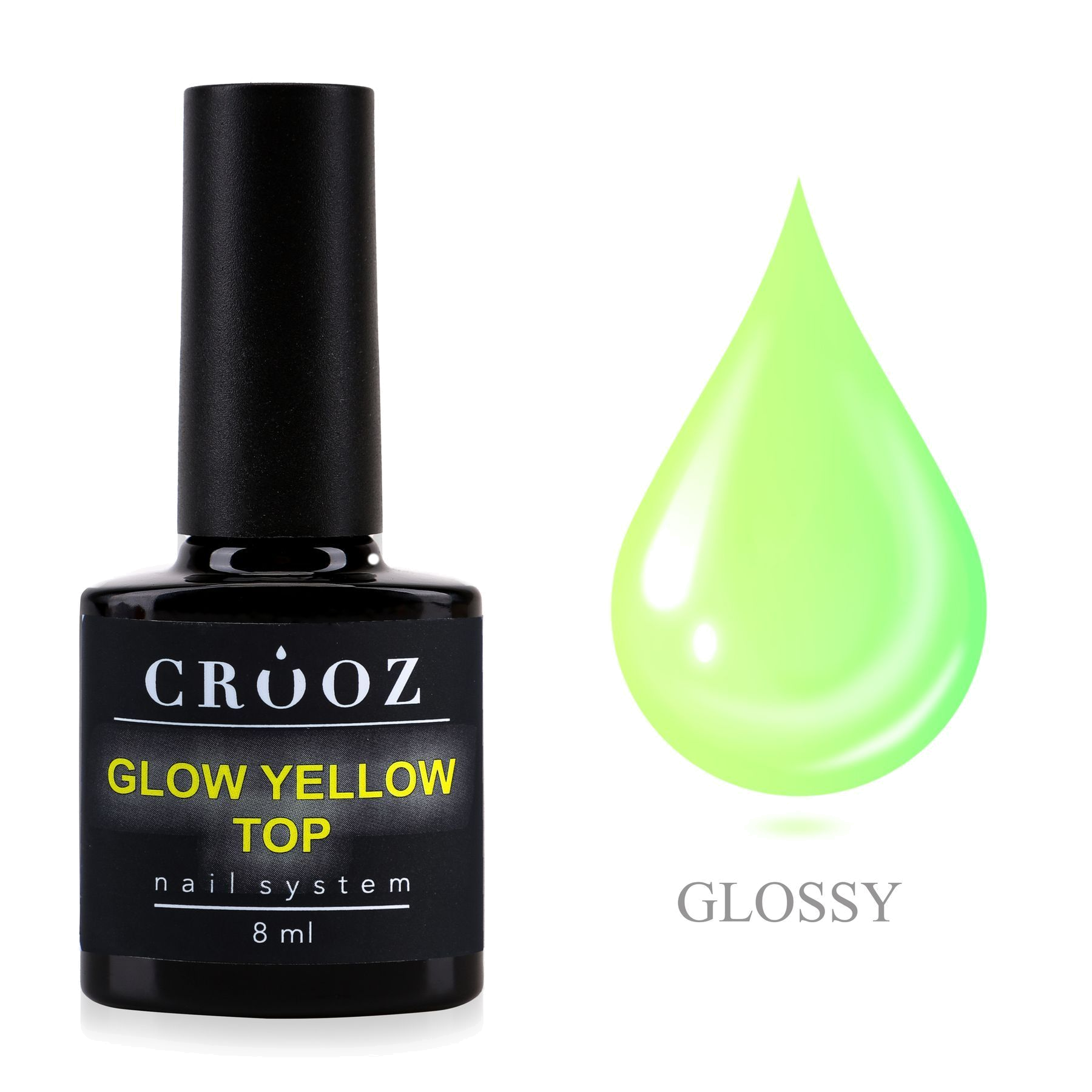 CROOZ TOP Glow Yellow — финишное покрытие, светящееся в темноте, без kleepuva kihita