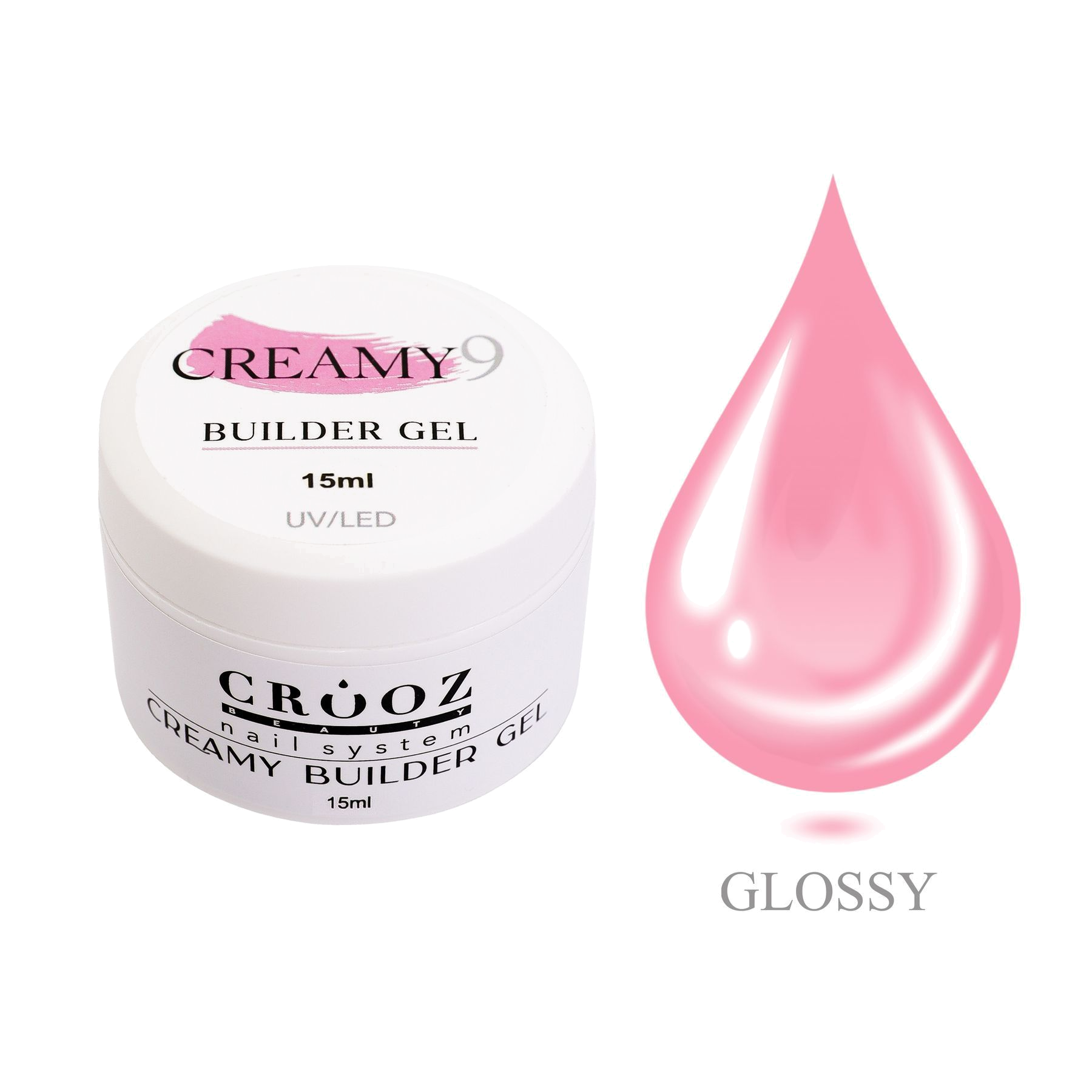 Crooz Creamy Builder Gel 9 — лилово-розовый ehitusgeel для professionaalse küünte modelleerimiseks