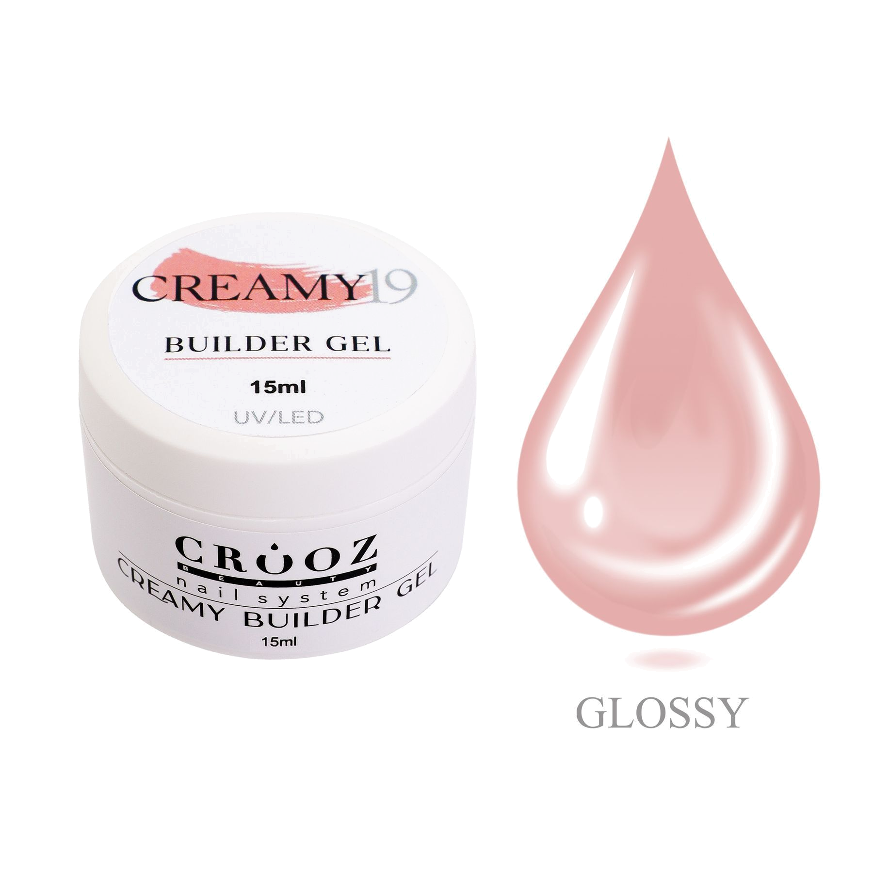 Crooz Creamy Builder Gel №19 — тёплый kamufleeriv гель pikendamiseks и укрепления ногтей