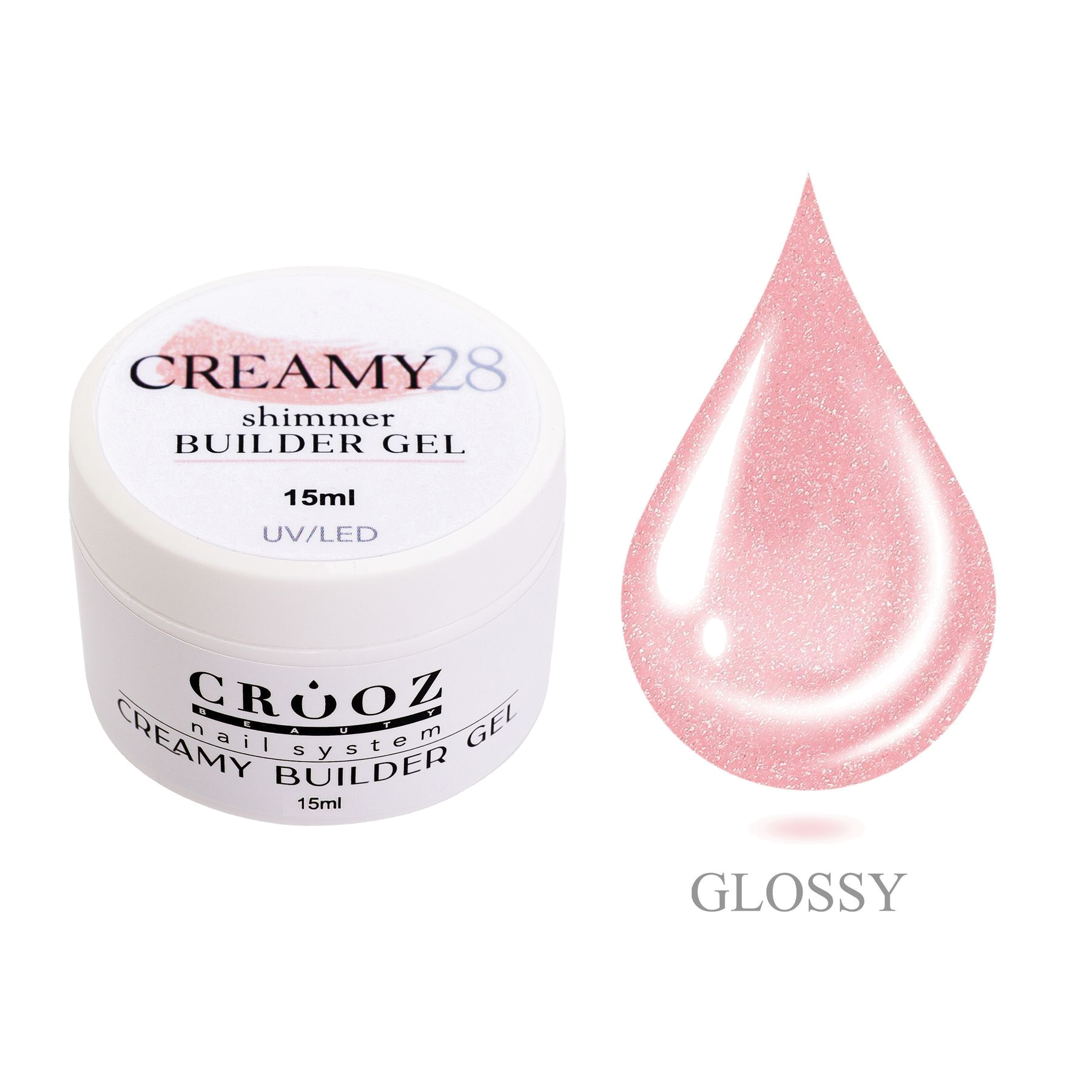Crooz Creamy Builder Gel 28 — professionaalne гель pikendamiseks и укрепления ногтей