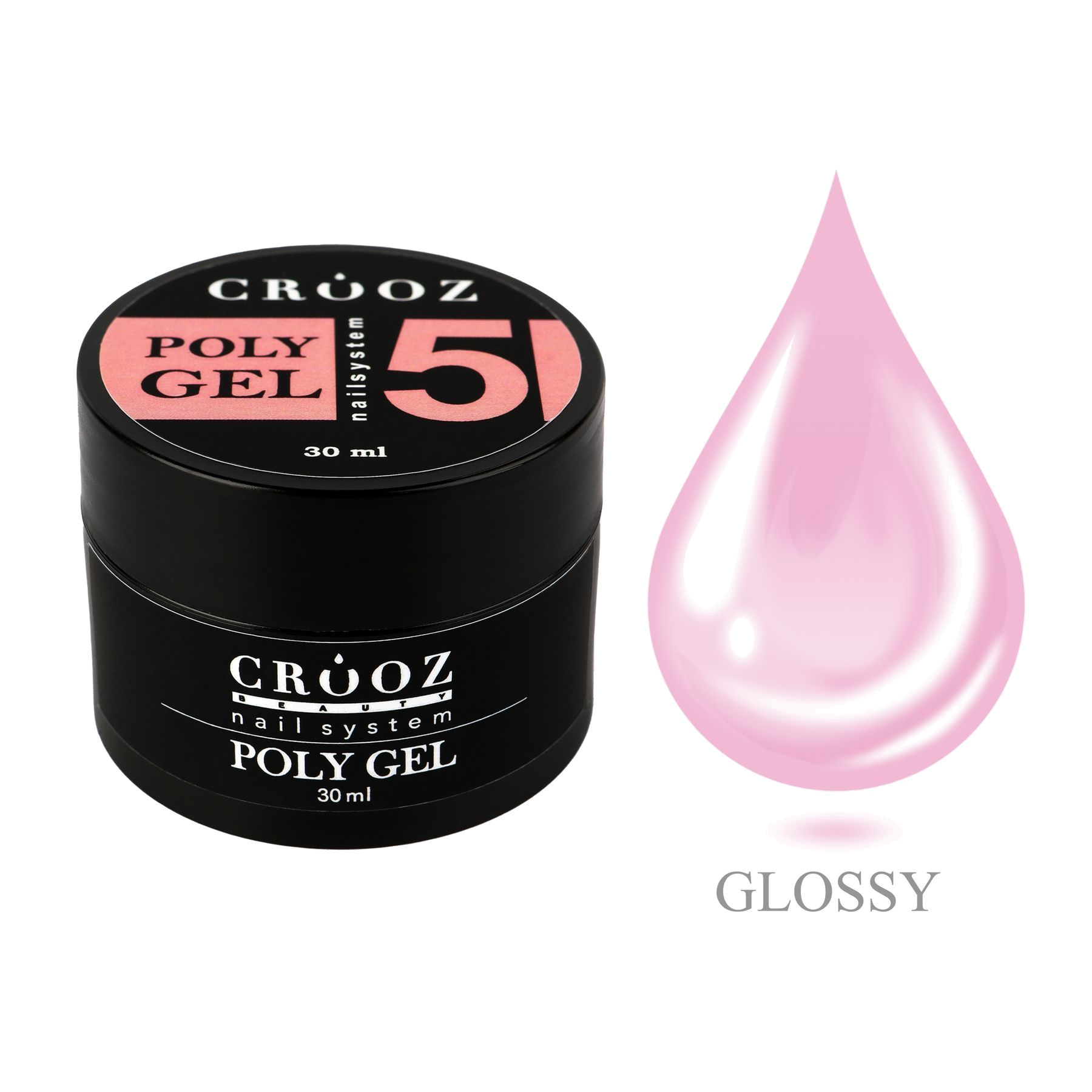 CROOZ Poly Gel №5 — розовый polügeel для professionaalse küünte modelleerimiseks, 30 мл