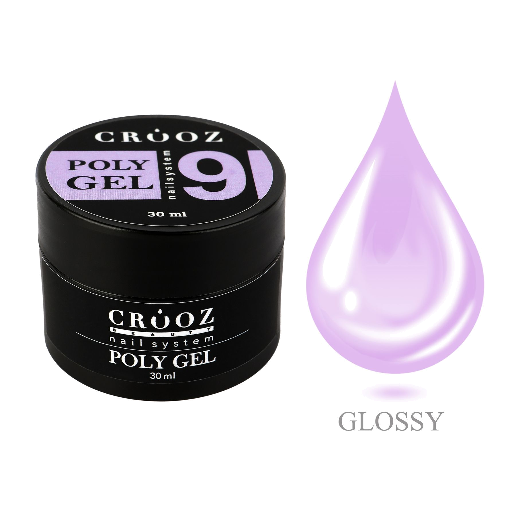 CROOZ Poly Gel №9 — лиловый polügeel для professionaalse küünte modelleerimiseks, 30 мл