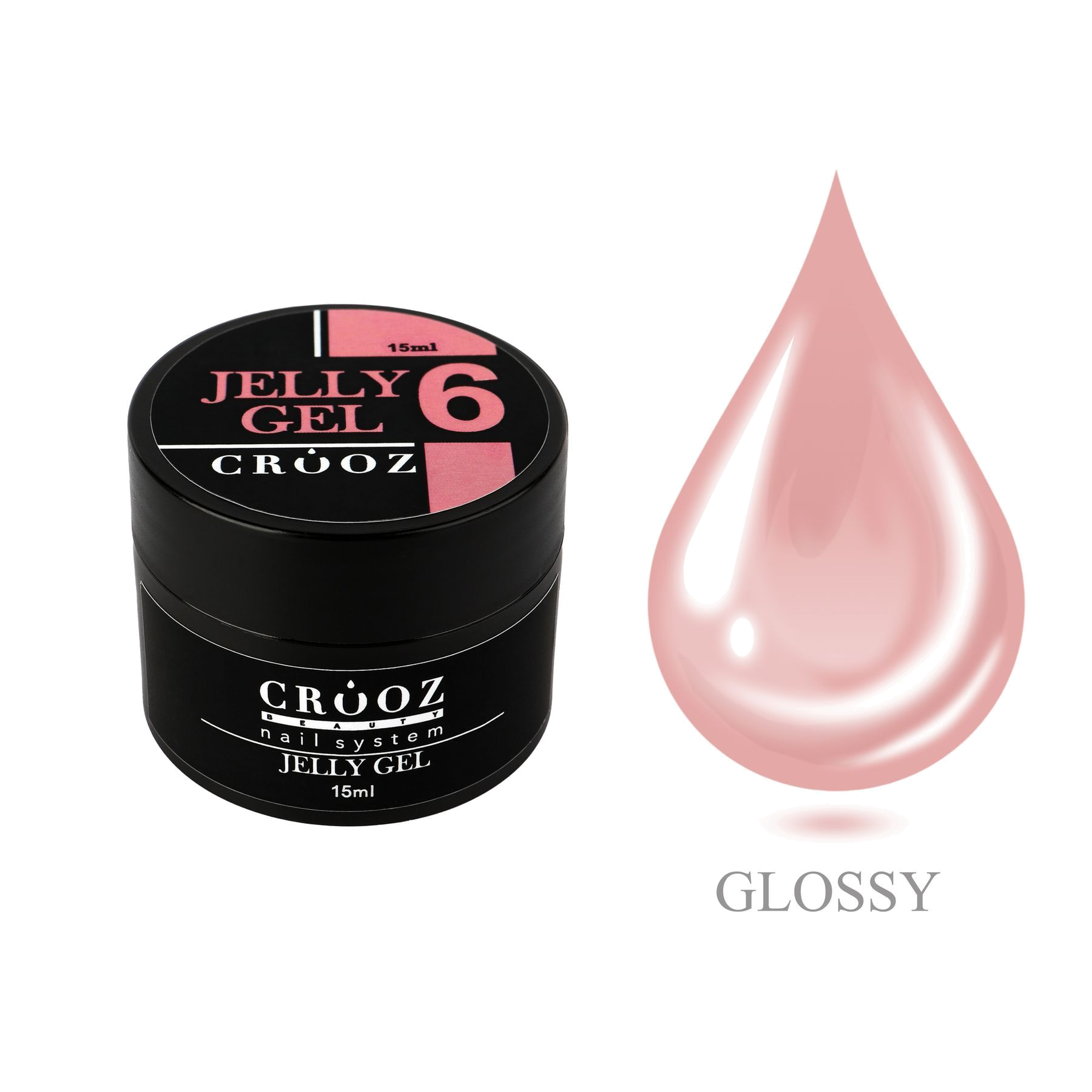 Crooz Jelly Gel 6 – прозоро-персиковый гель-желе pikendamiseks и küünte modelleerimiseks
