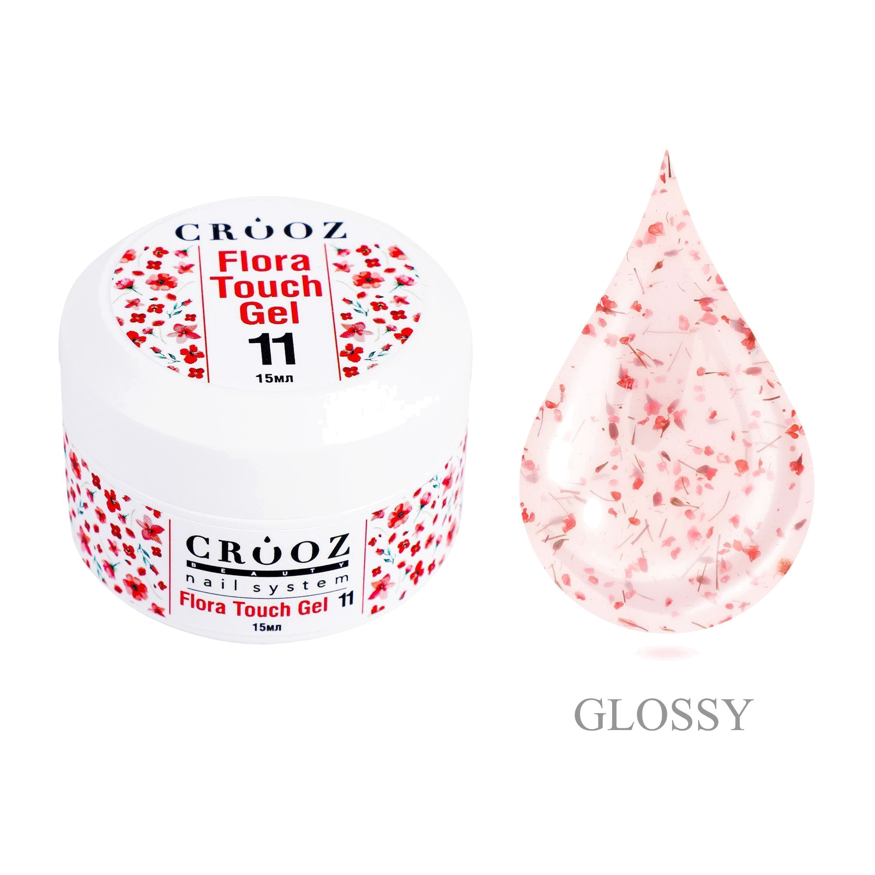 Crooz Flora Touch Gel №11 — молочно-розовый гель pikendamiseks с сухоцветами