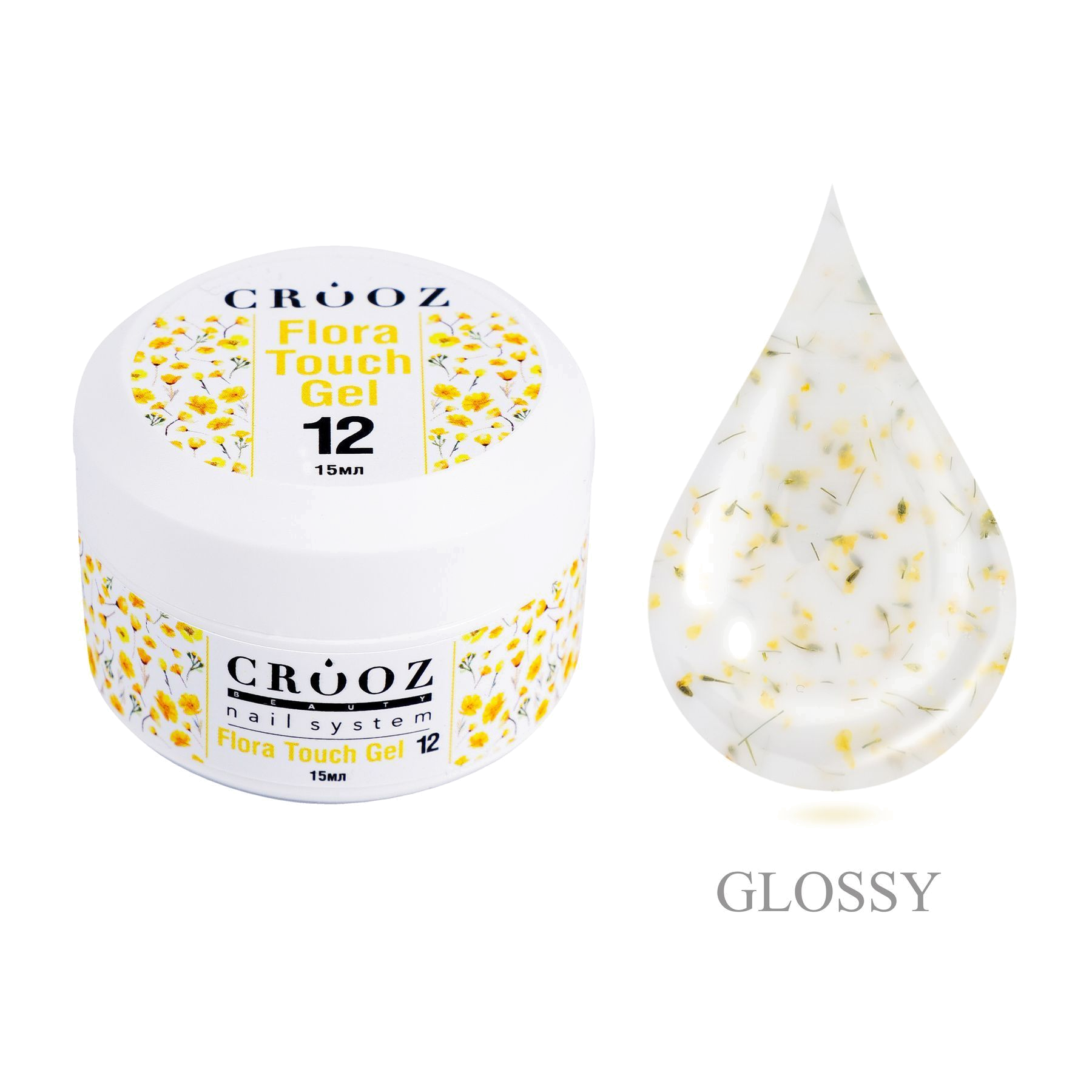 Crooz Flora Touch Gel №12 — гель pikendamiseks с натуральными сухоцветами