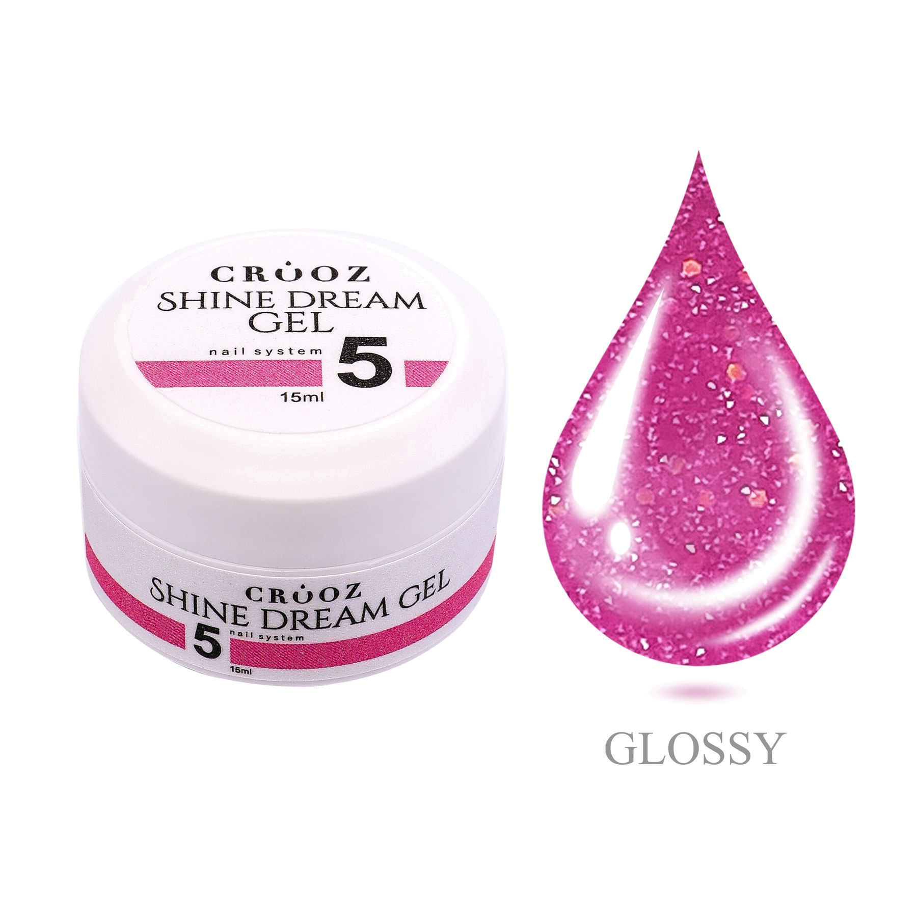 Crooz Shine Dream Gel №05 Pink Spark — яркий helkiv builder gel