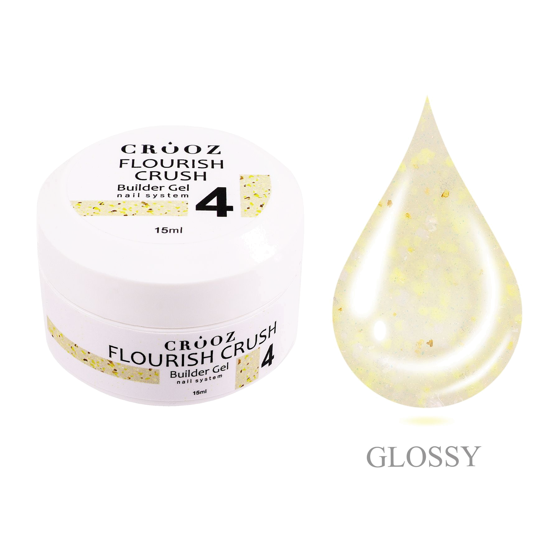 Crooz Flourish Crush Builder Gel №04 – светло-лимонний декоративный гель для наращивания