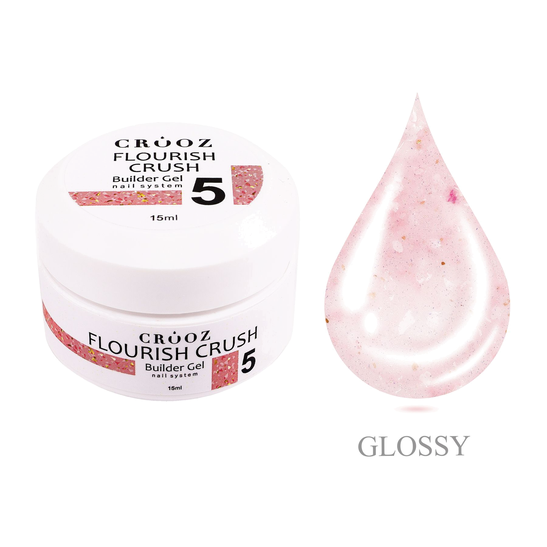 Crooz Flourish Crush Builder Gel №05 – нежный розово-персиковый гель pikendamiseks