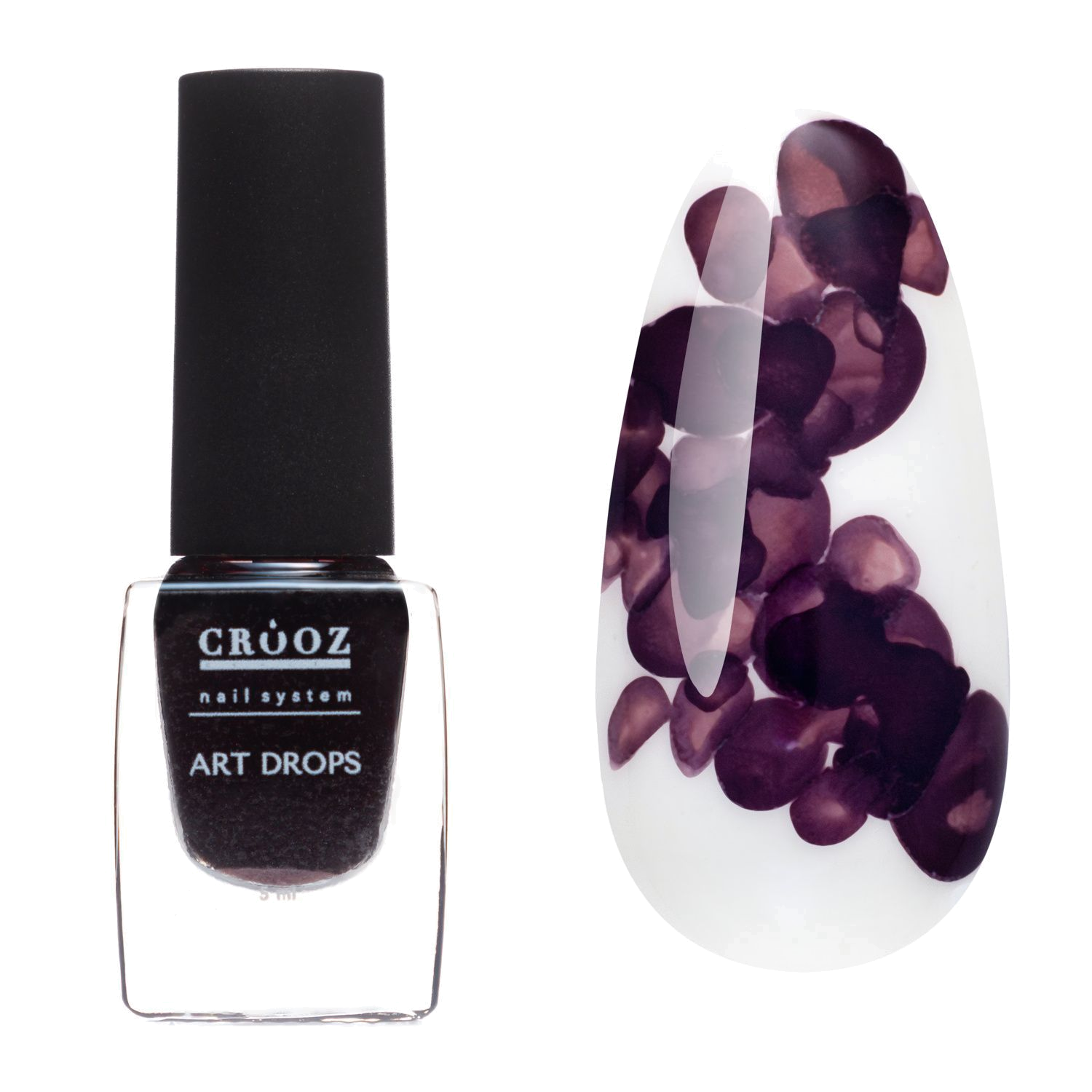 CROOZ ART Drops №2 — профессиональные аква-капли для nail-дизайну, бордовый с шиммером, 5 мл