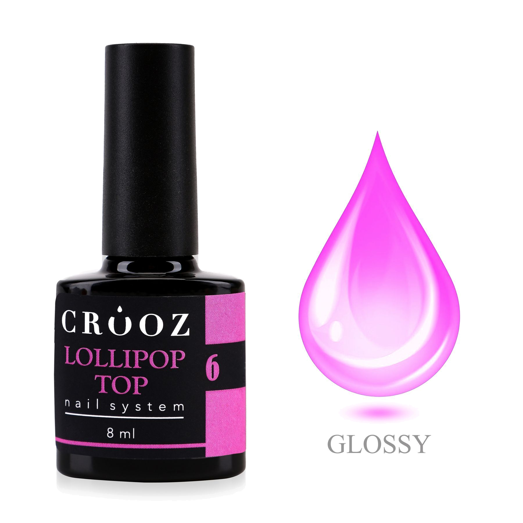 CROOZ Top Lollipop 6 — витражный неоново-розовый топ без липкого слоя