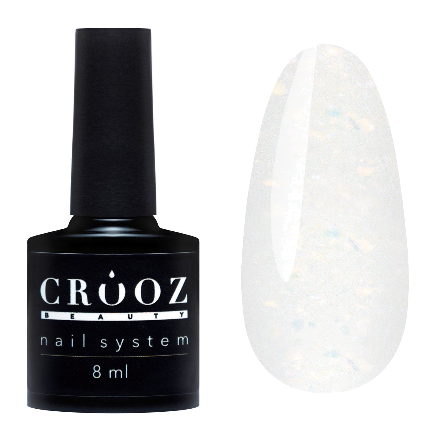 Top Potal 2 Crooz — прозрачный топ для гель-лака с разноцветными хлопьями