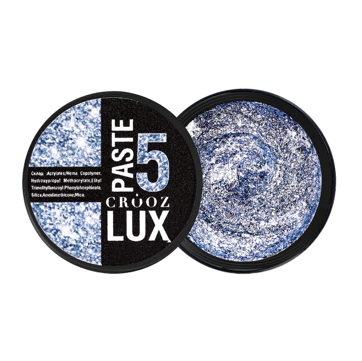 Crooz Lux Paste 5 – небесно-голубая паста для дизайна ногтей с сиянием