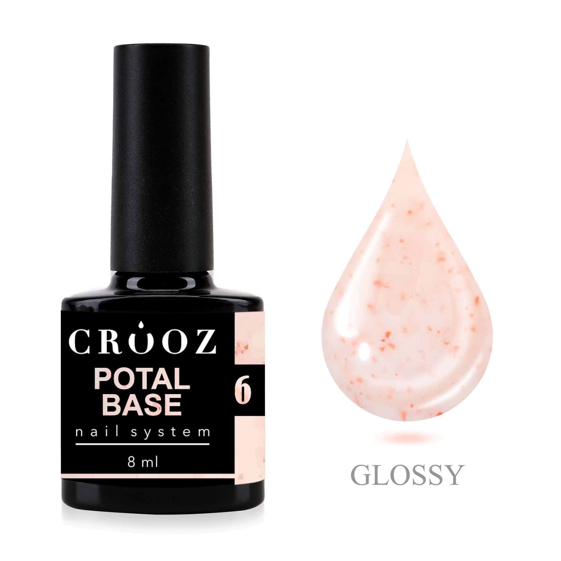 Crooz Base Potal 6 — молочная baas с розовой поталью для стильного маникюра