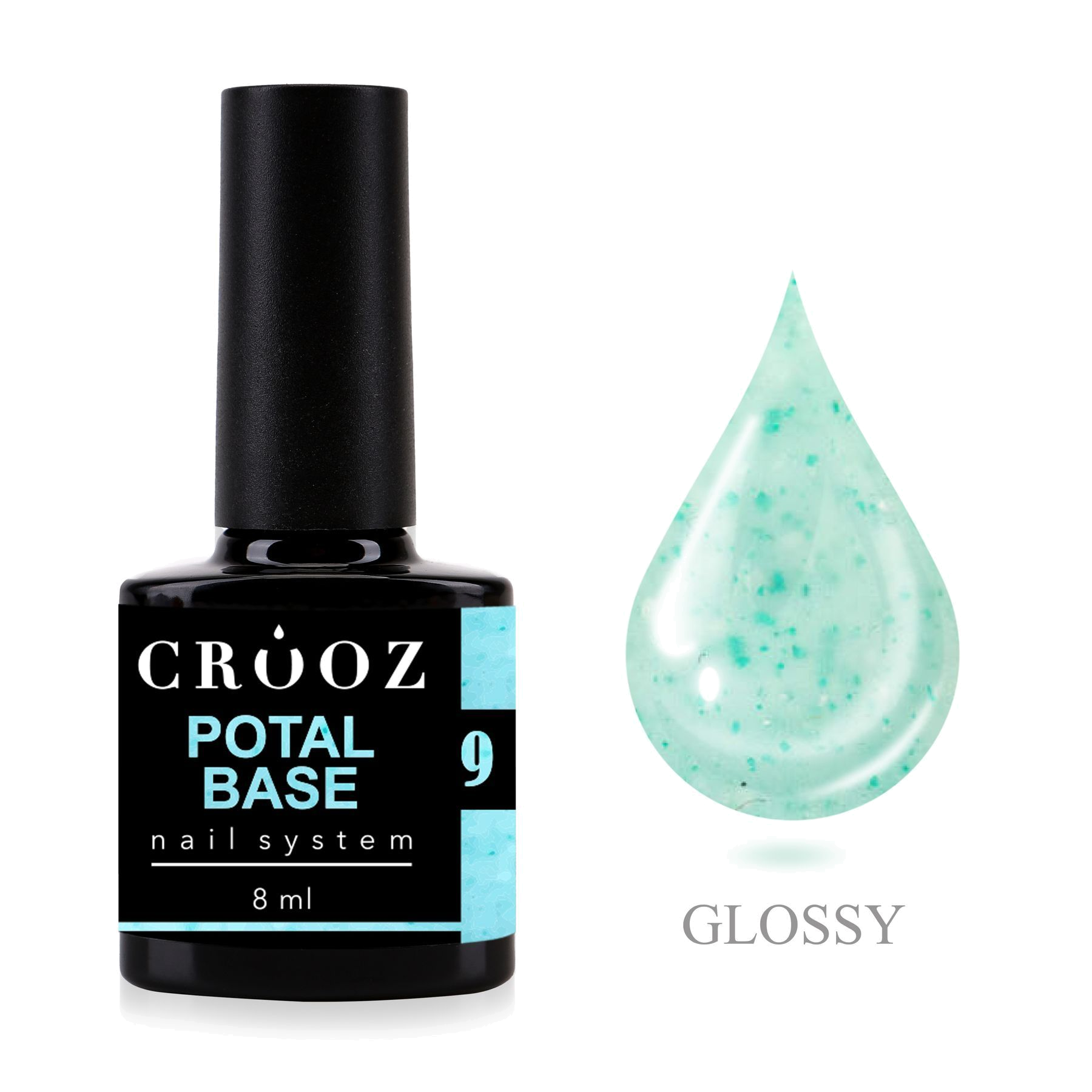 Crooz Base Potal 9 — м’ятна база с бирюзовой поталью для нежного маникюра