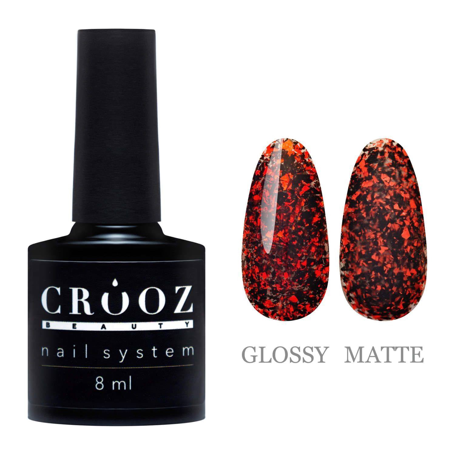 Crooz Blaze Gel 5 — чорно-красный geellakk с фольгой, 8 мл