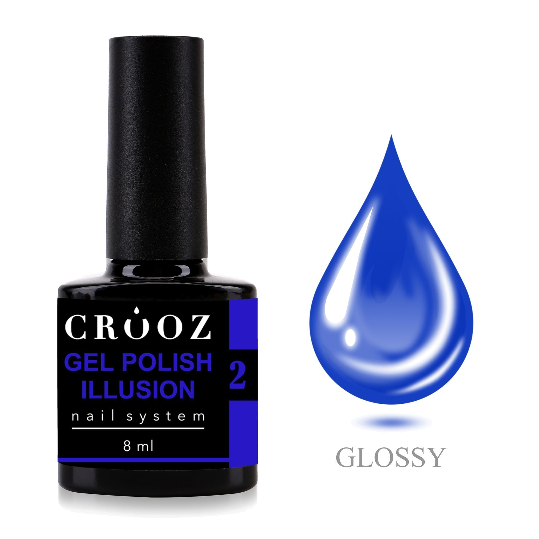 Crooz Illusion Gel Polish 2 – насыщенный синий витражный geellakk efektiga скла