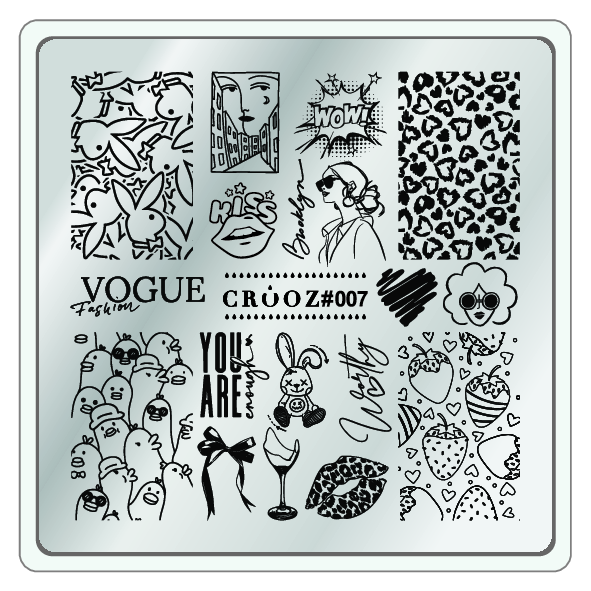 Crooz Пластина для стемпинга №07 — модный и артистичный дизайн ногтей