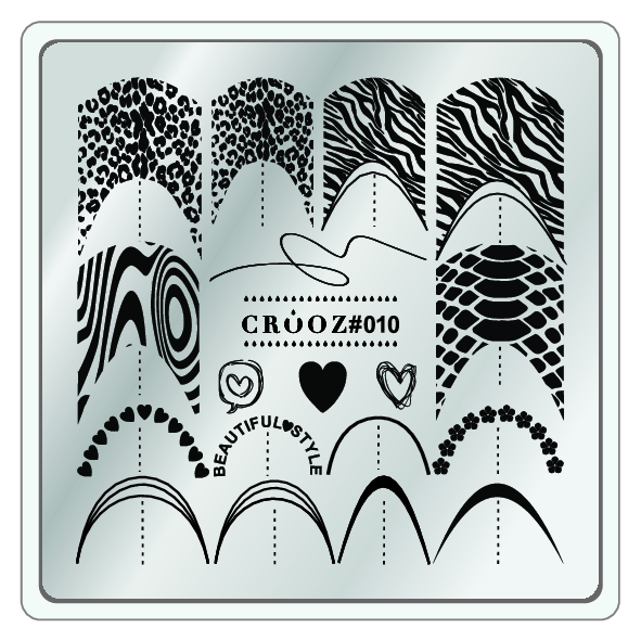 Crooz Пластина для стемпинга №10 — фоновые принти и текстури для маникюра