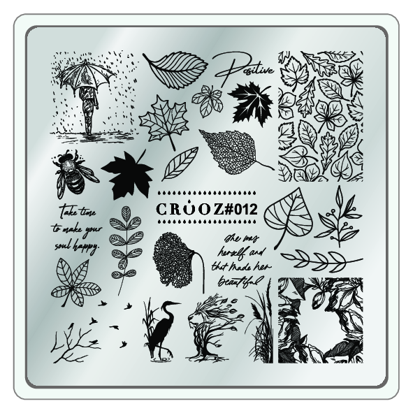 Crooz Пластина для стемпинга №12 — осенний натхненний дизайн ногтей