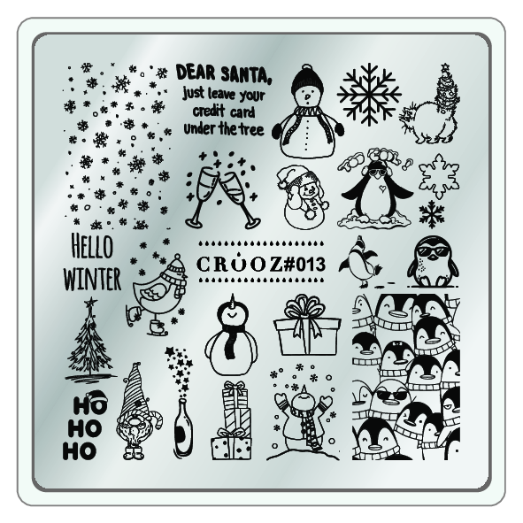 Crooz Пластина для стемпинга №13 — зимние принти и праздничный настроение