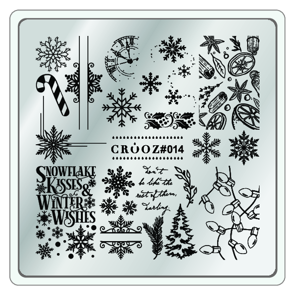 Crooz Пластина для стемпинга №14 — зимние мотивы и праздничный дизайн