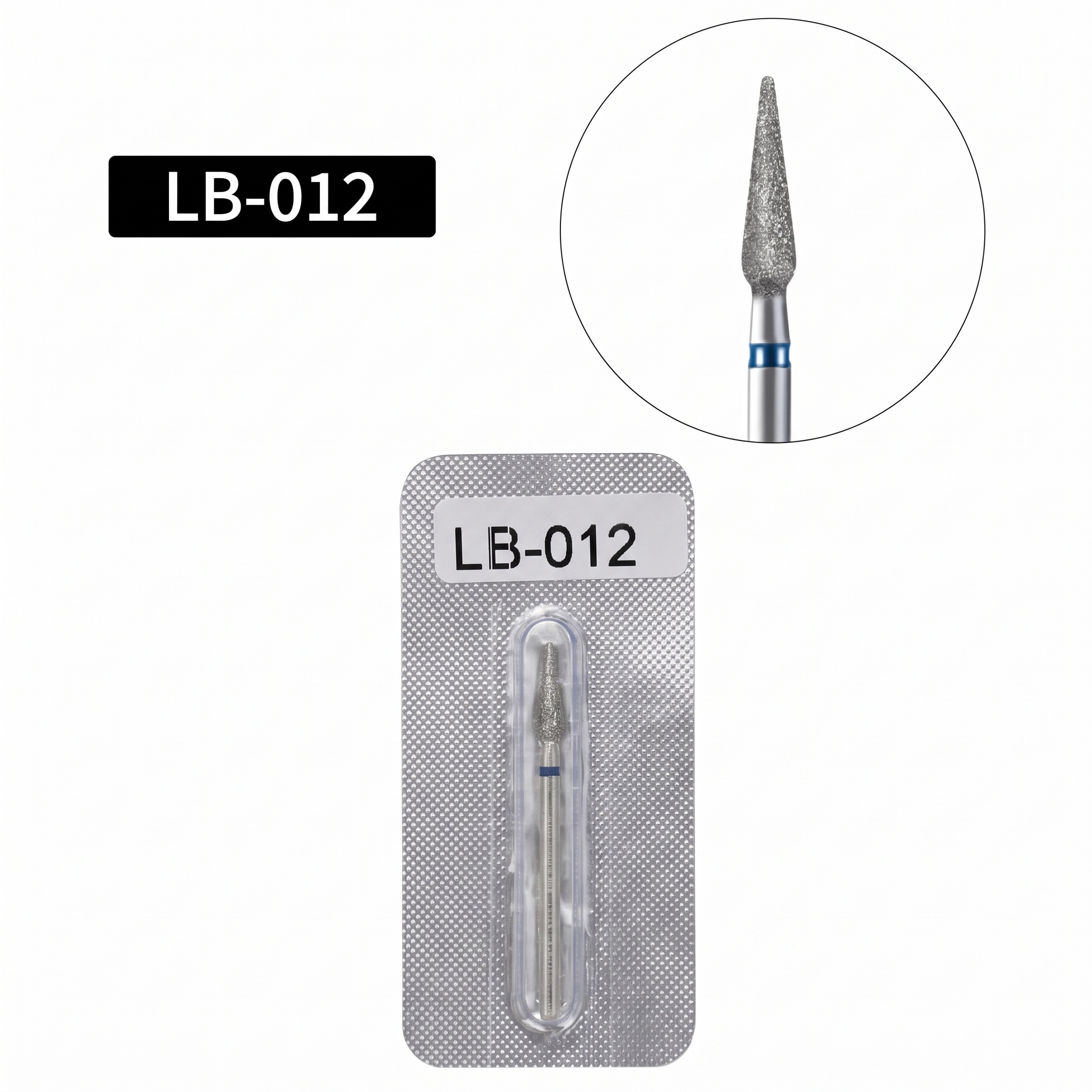 Фреза алмазная Игла LB-012, средняя абразивность (синяя), 1 шт