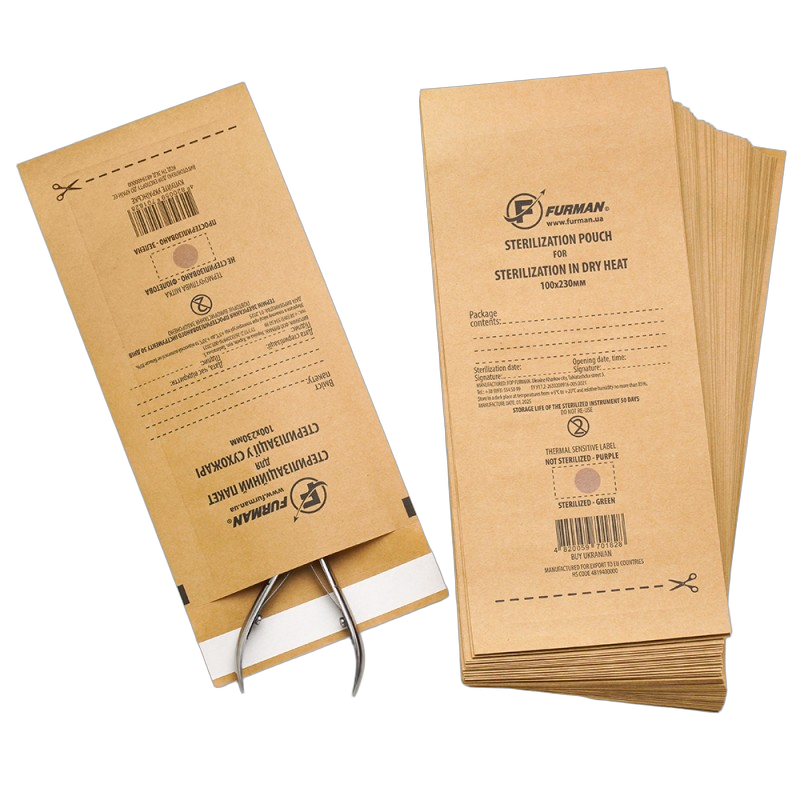 Furmani kraftkott 10x23 cm kleepriba ja indikaatoriga. 100 tükki