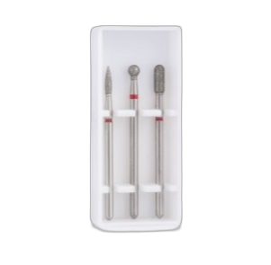 Lõikurite stardikomplekt paksu küünenaha jaoks plastmahutis, 5 tk - KOMPLEKT - 5 SINIST