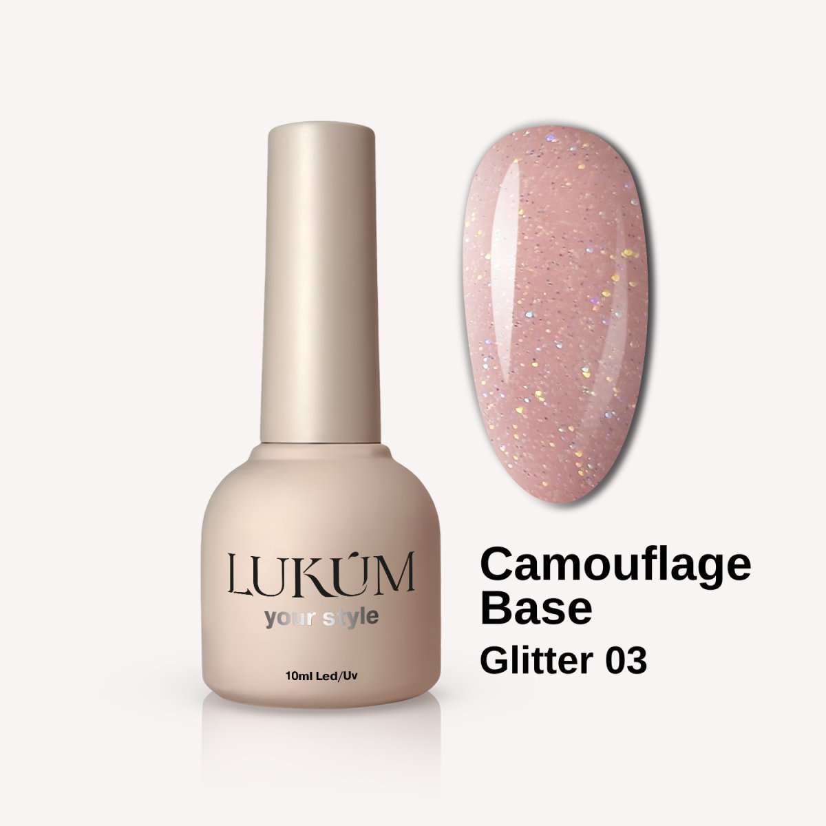 Lukum Glitter Cover Base 03, 10 ml