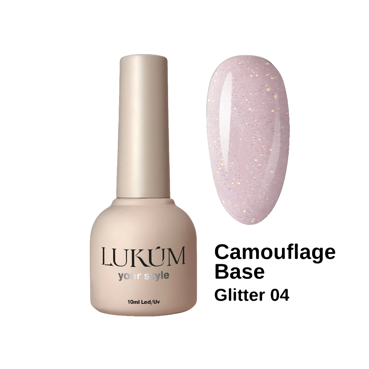 Lukum Glitter Cover Base 04, 10 ml