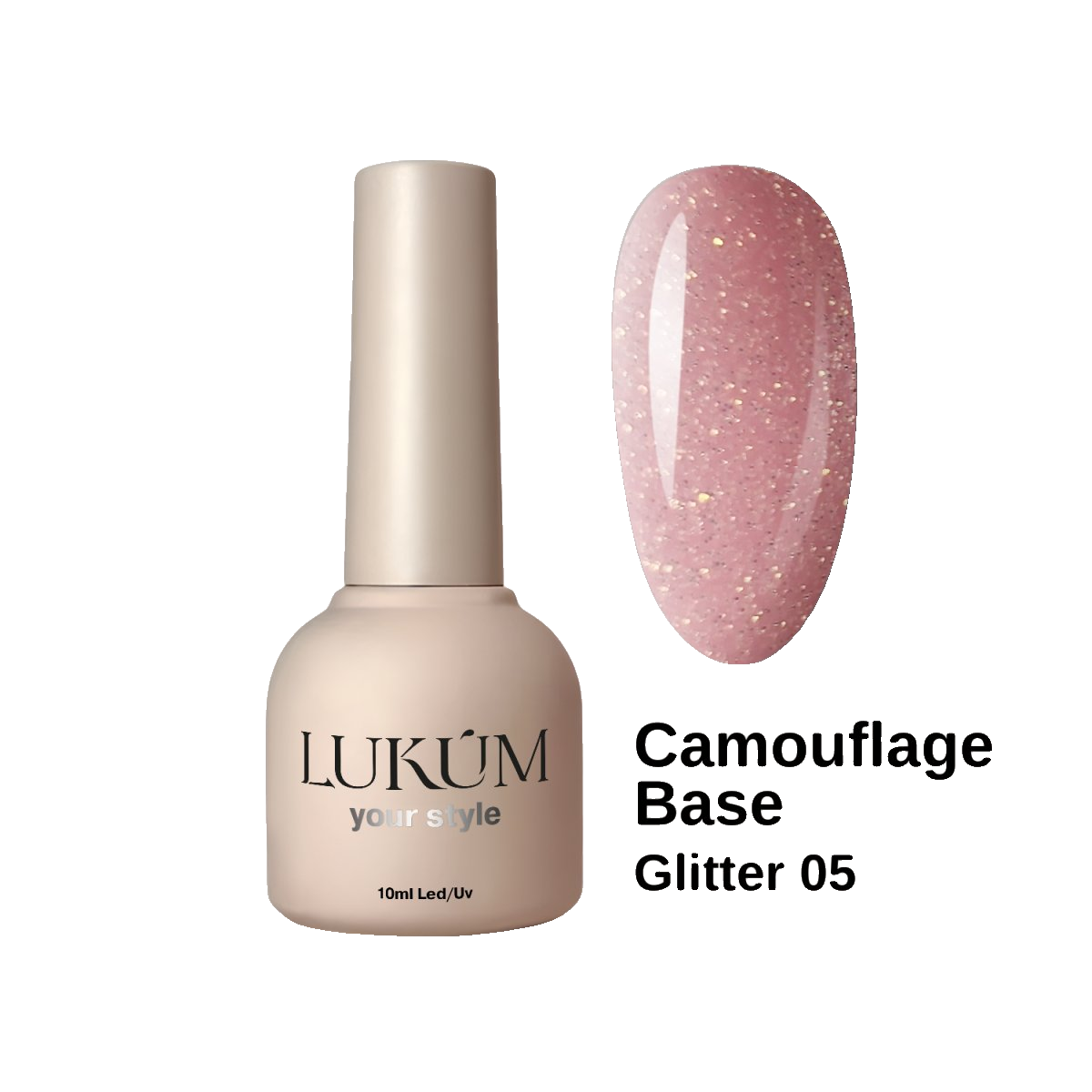 Lukum Glitter Cover Base 05, 10 ml