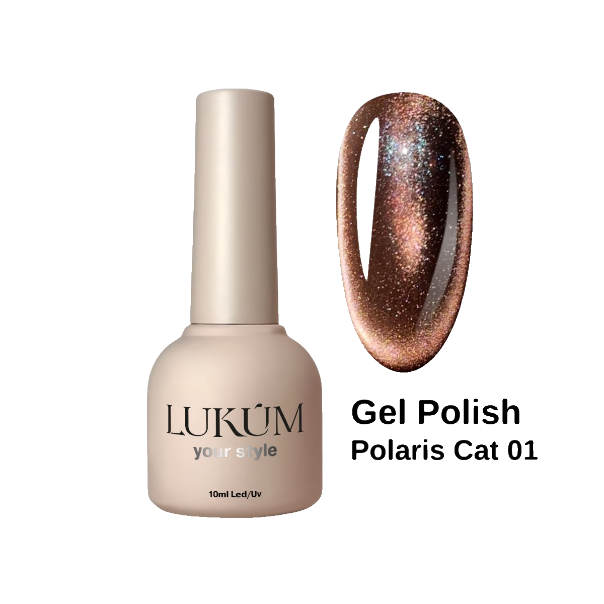 Lukum Polaris Cat Eye Gel Polish 01, 10 ml