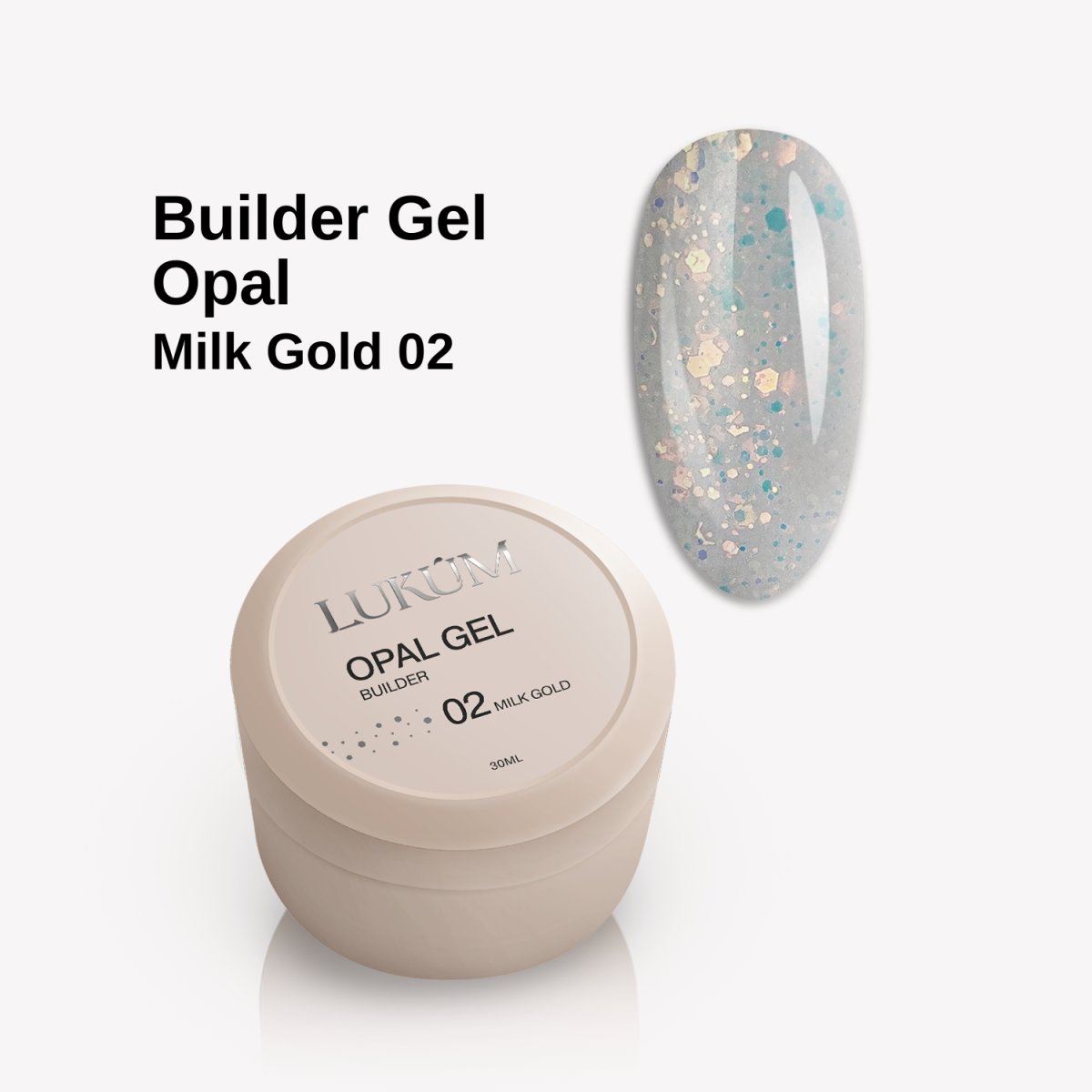 Lukum Opal Builder Gel 02, 15 ml (Milk Gold)