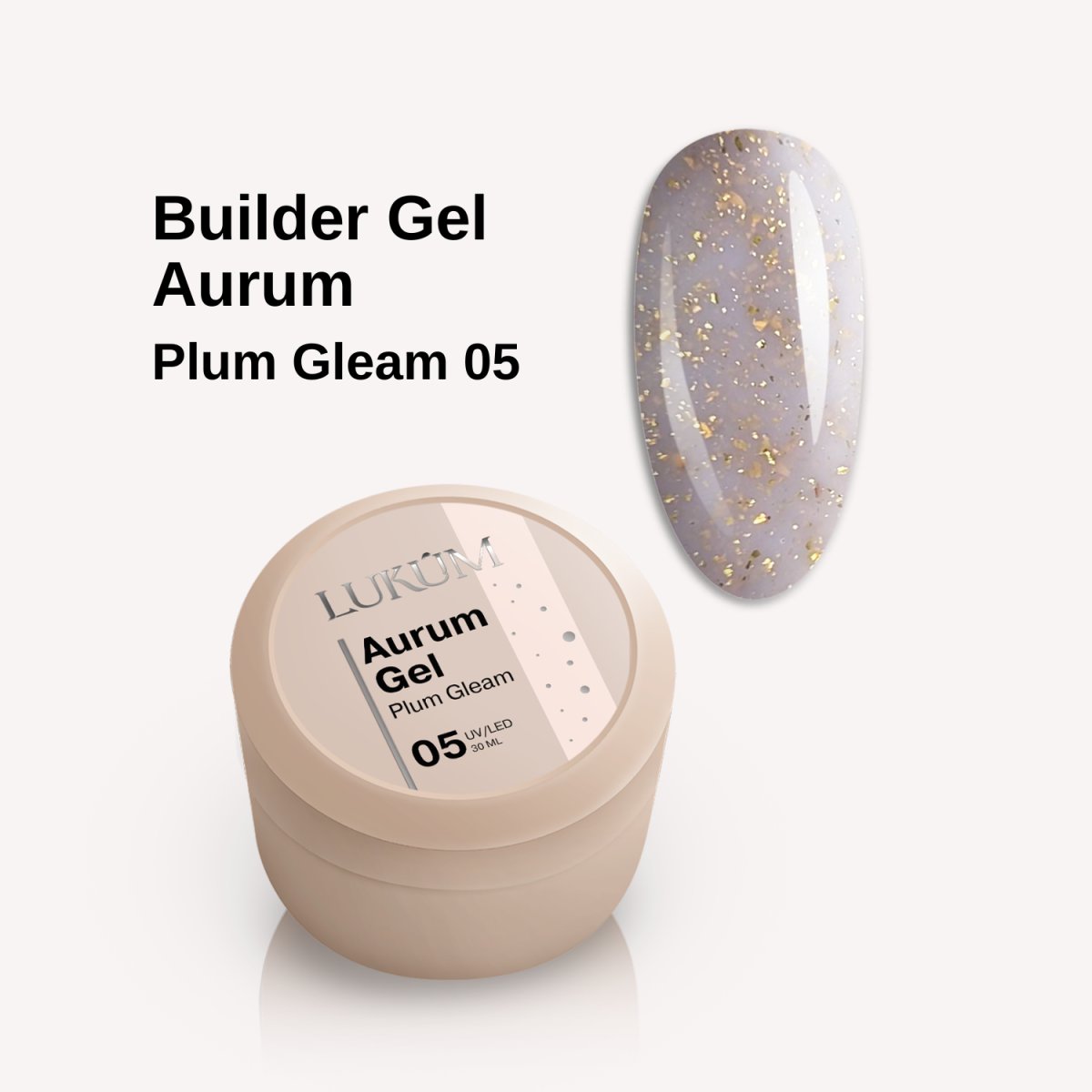 Lukum Aurum Builder Gel 05, 15 ml (Plum Gleam)