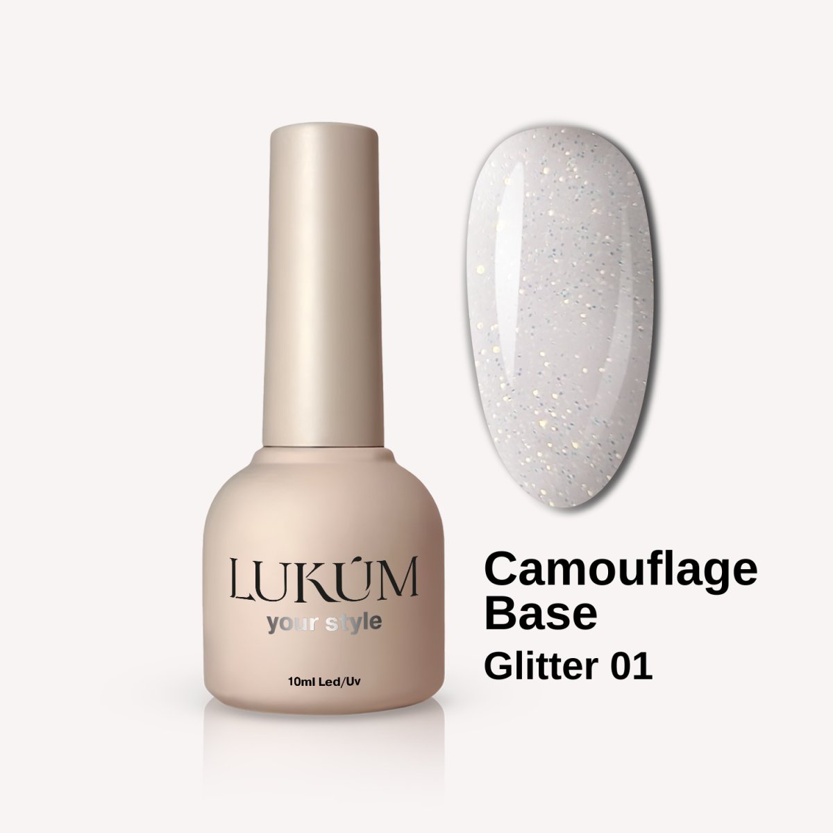 Lukum Glitter Cover Base 01, 30 ml