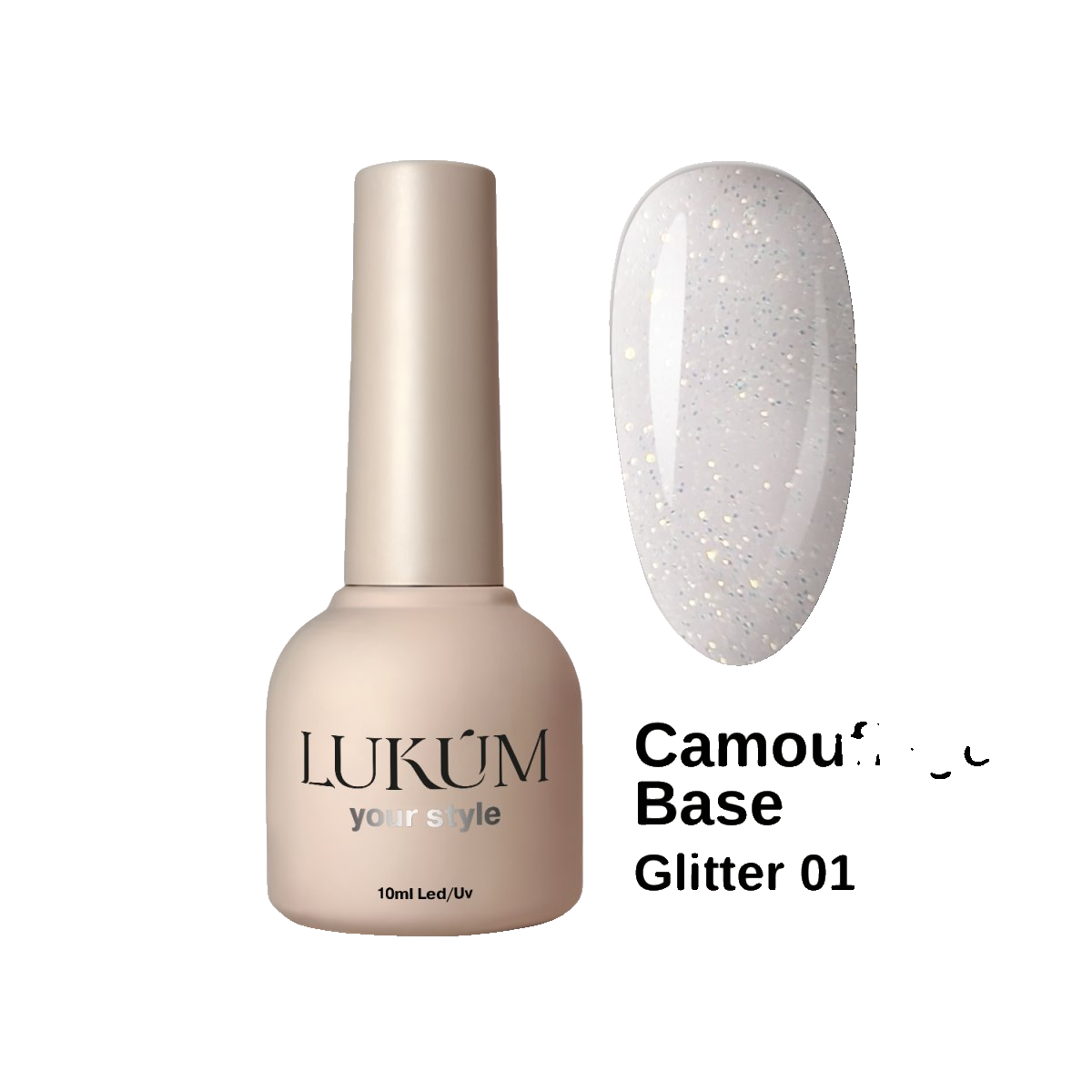 Lukum Glitter Cover Base 01, 30 ml