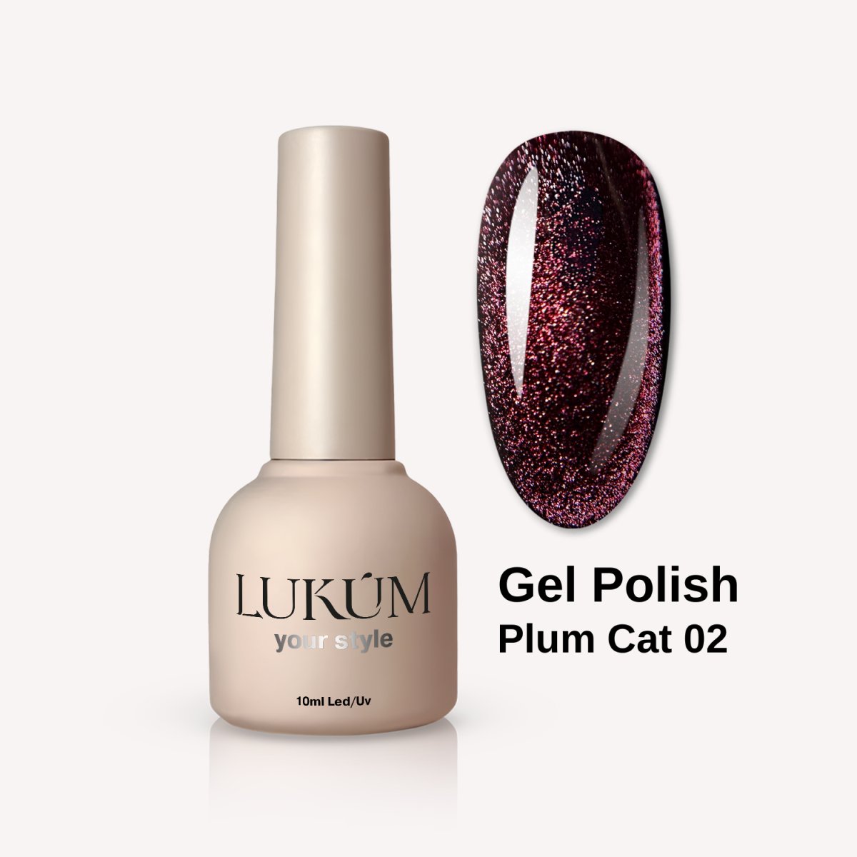 Lukum Plum Cat Eye Gel Polish 02, 10 ml